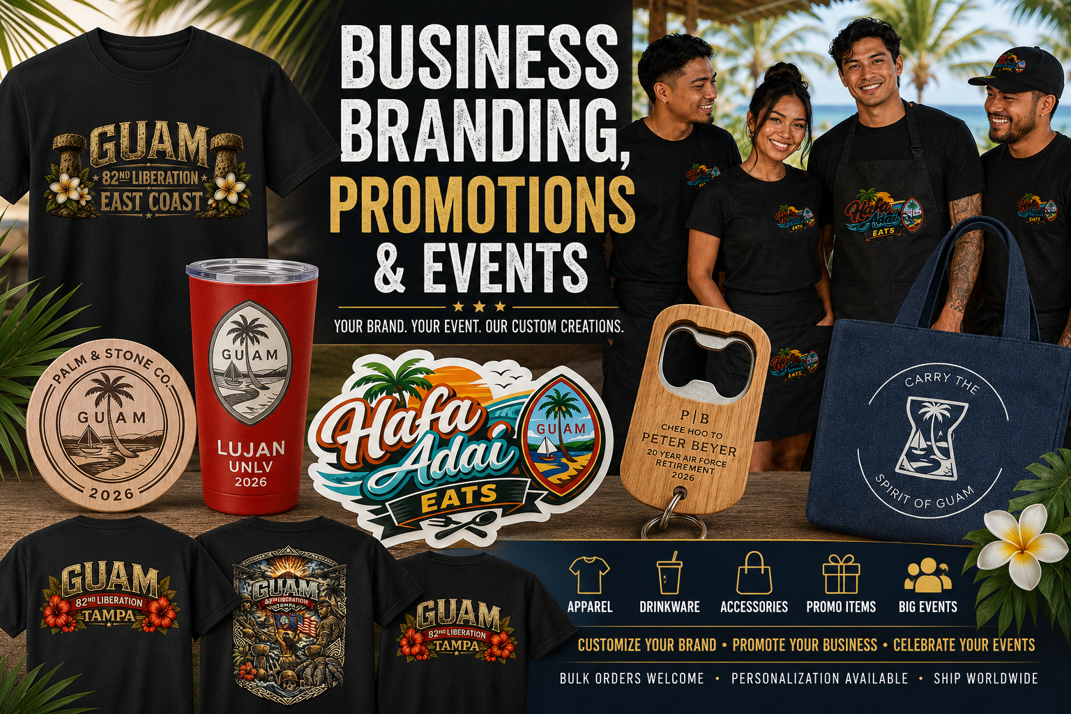 Business Branding, Promotions and Events (All Products Shown are Mockups) - DM / Email for Inquiries