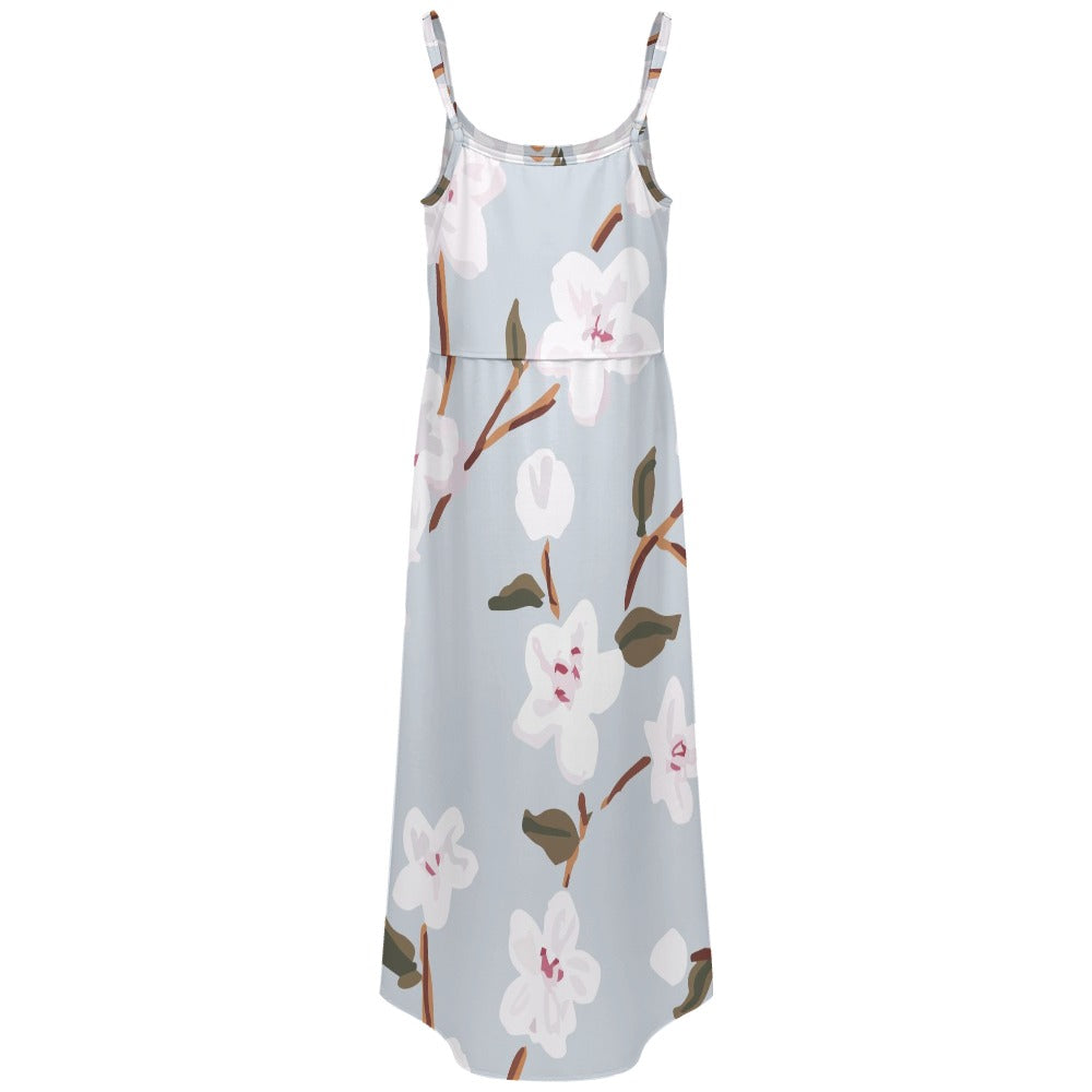 Spaghetti strap side slit dress