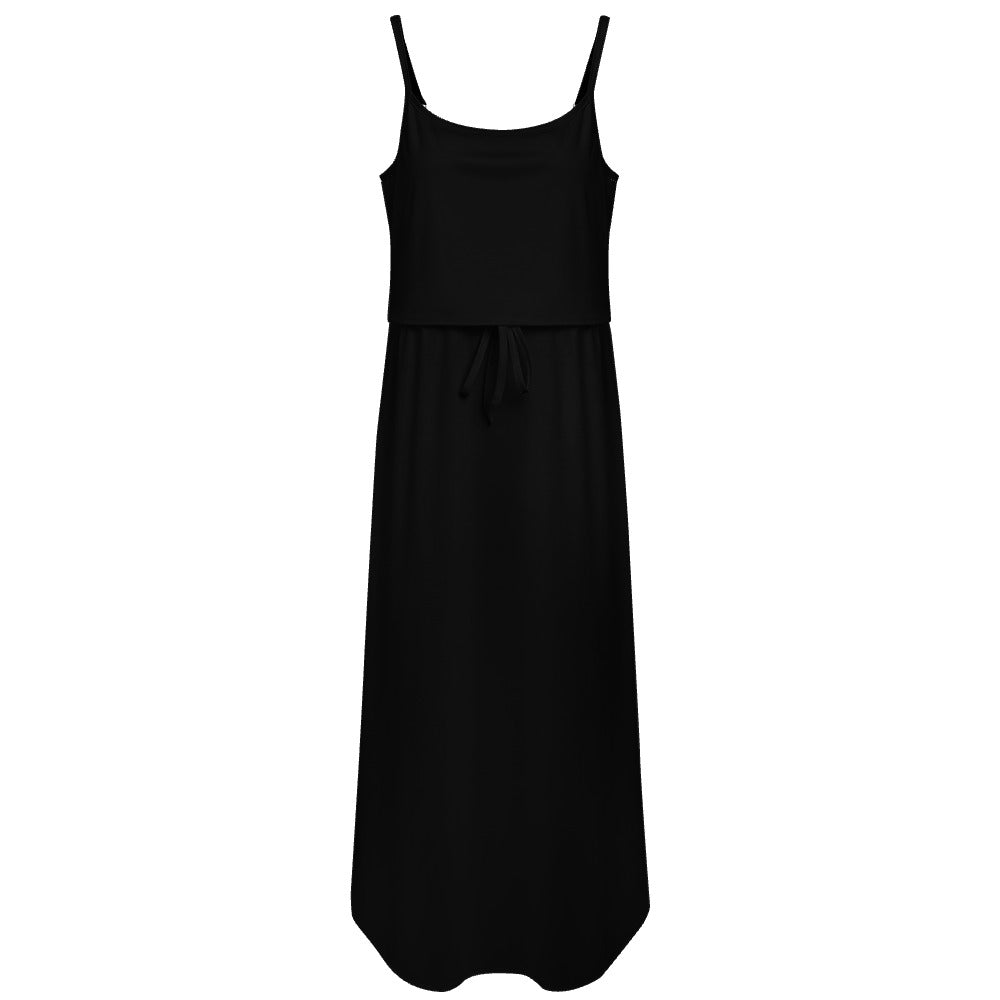 Spaghetti strap side slit dress
