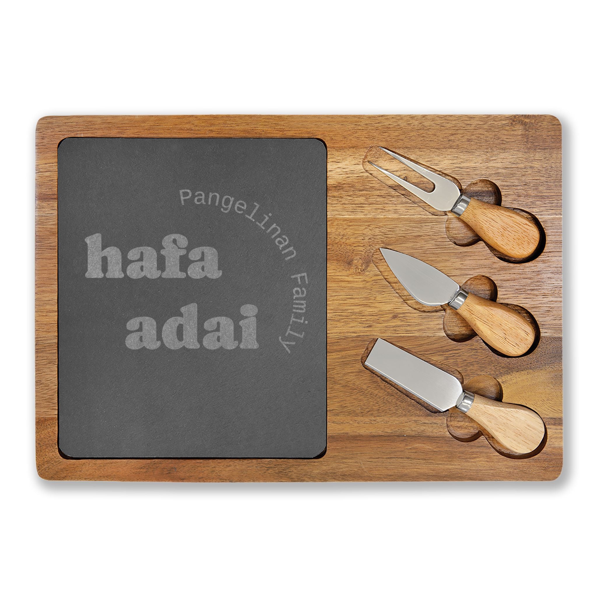 Personalized Engraved Charcuterie Board with Slate Insert