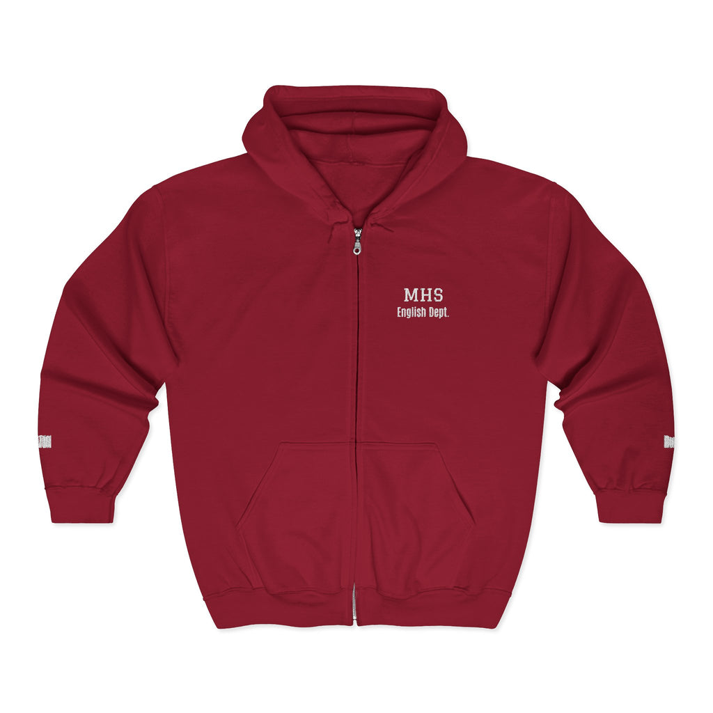 Personalized Unisex Heavy Blend™ Full Zip Hooded Sweatshirt (Add your school name, logo, subject, initials)