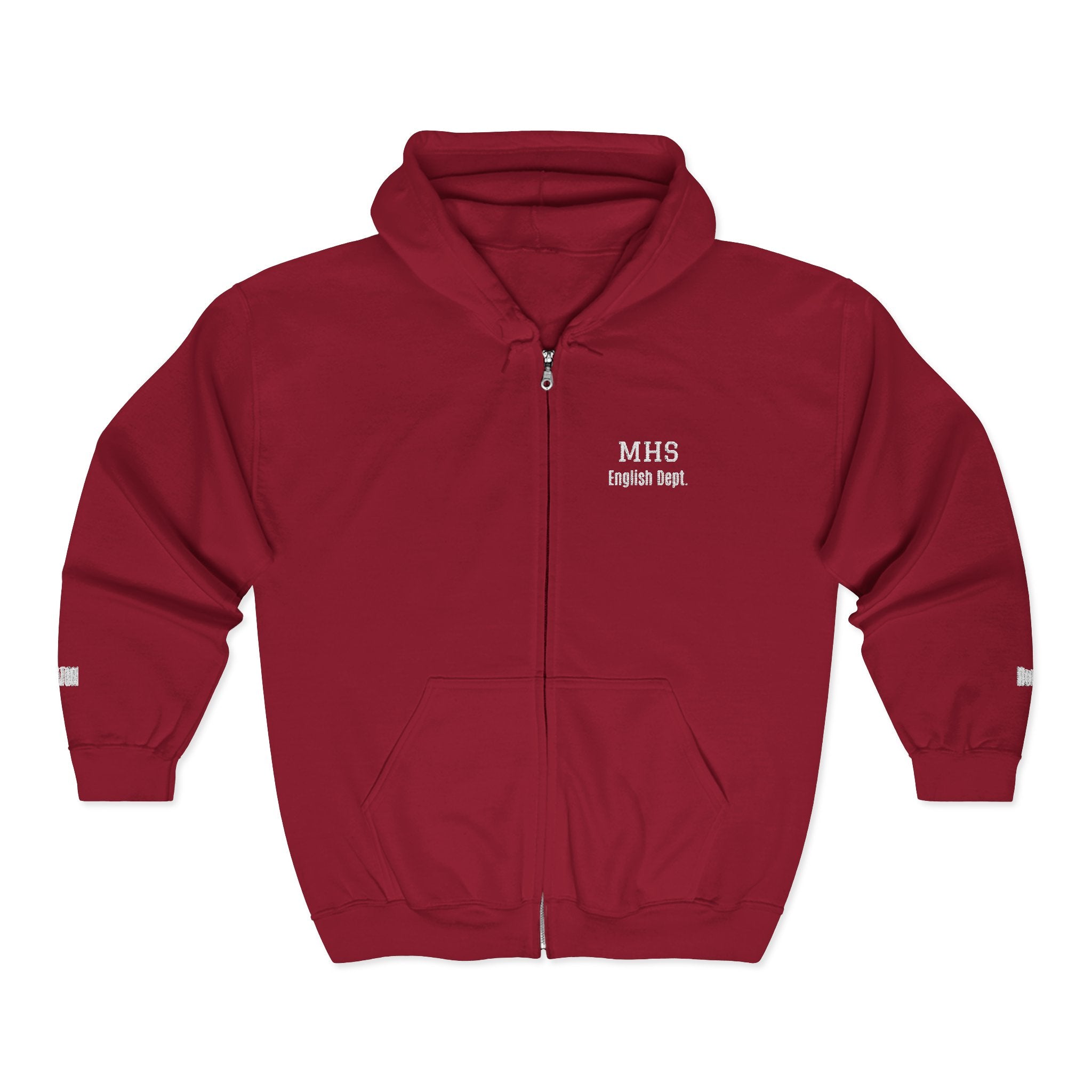 Personalized Unisex Heavy Blend™ Full Zip Hooded Sweatshirt (Add your school name, logo, subject, initials)