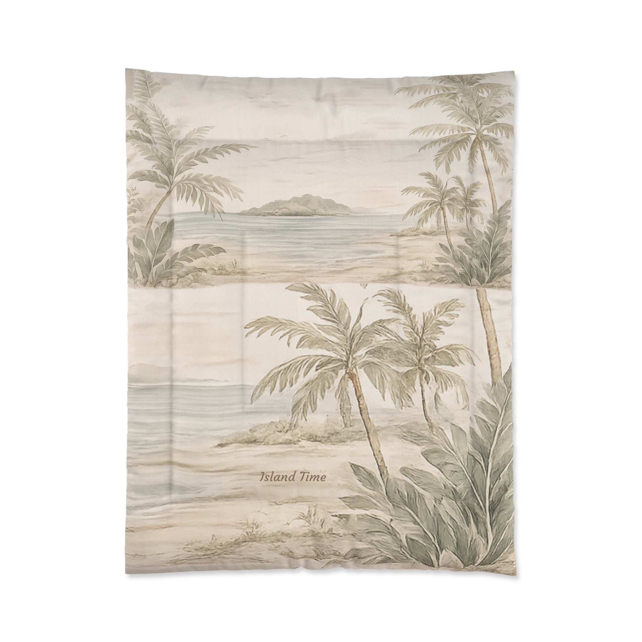 Personalized Island Comforter | Various Sizes (Add your own image and text or use one of our own images)