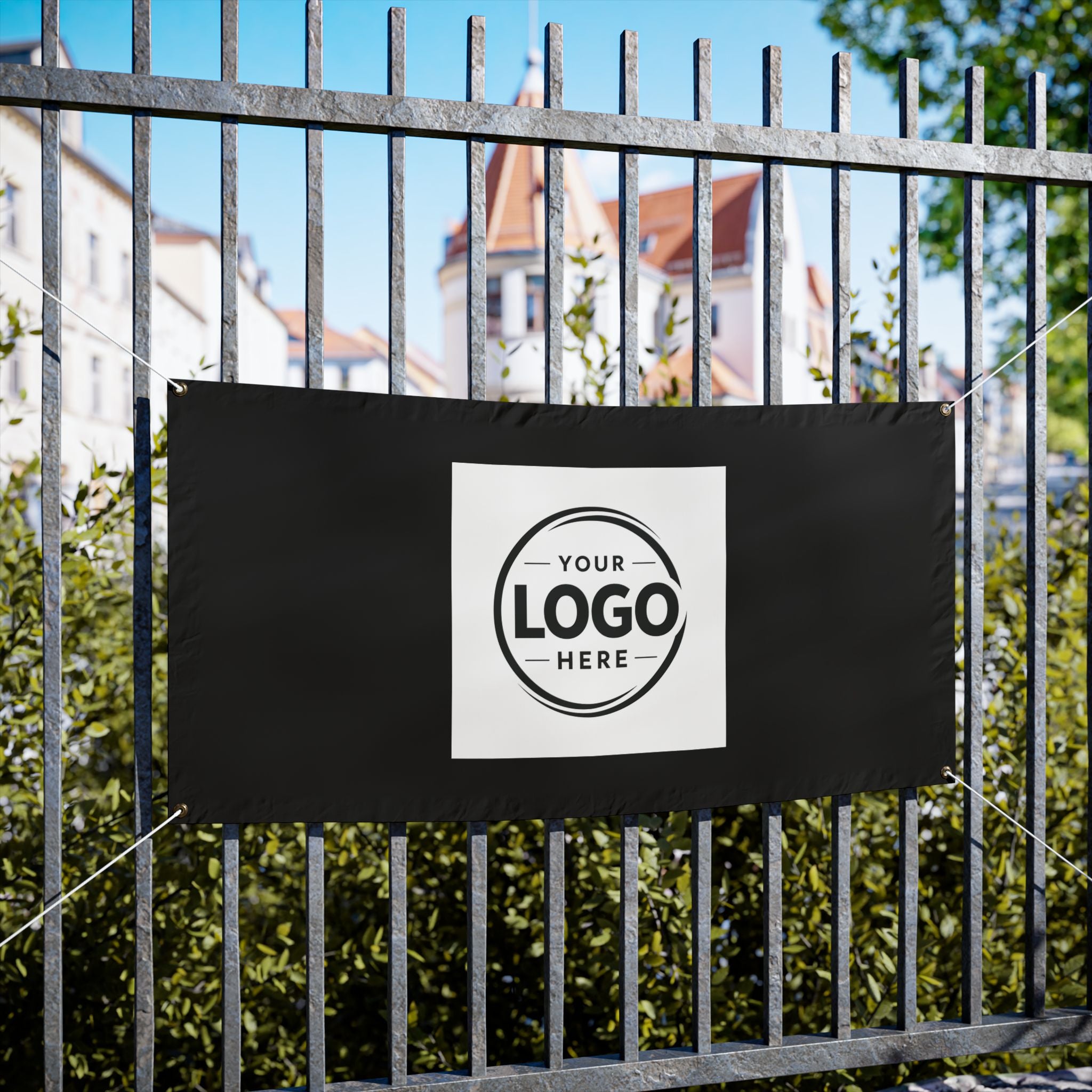 Custom Logo Vinyl Banner — Outdoor Advertising Banner with Grommets