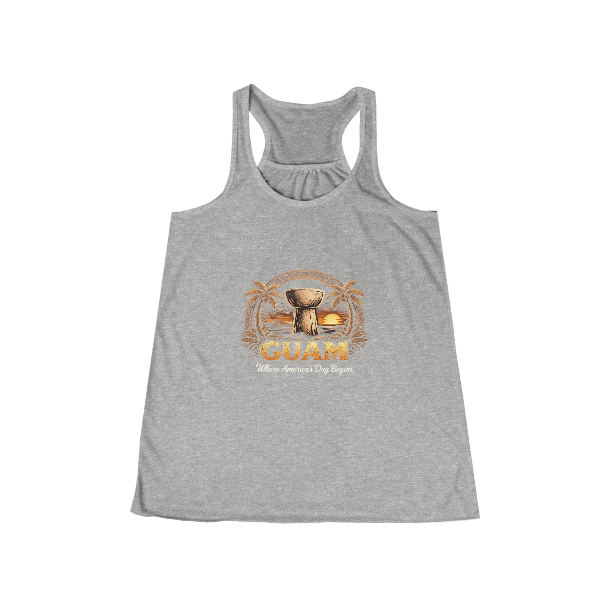 Where America's Day Begins Racerback Tee (Customized Image Available)
