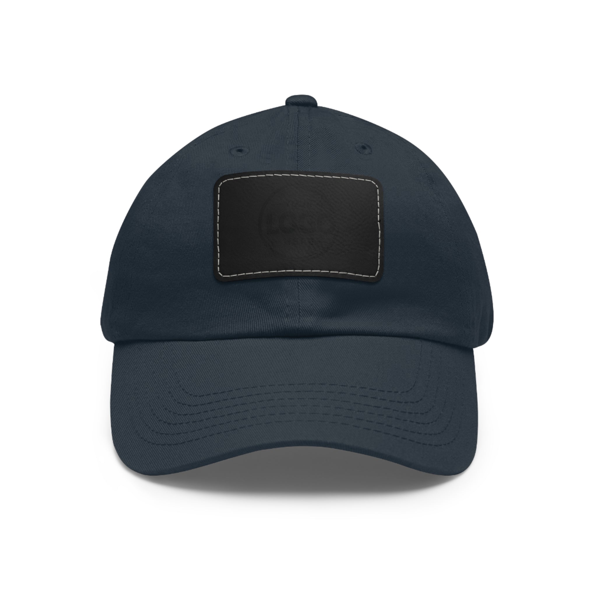 Leather Patch Dad Hat — Custom Logo Rectangular Patch Cap