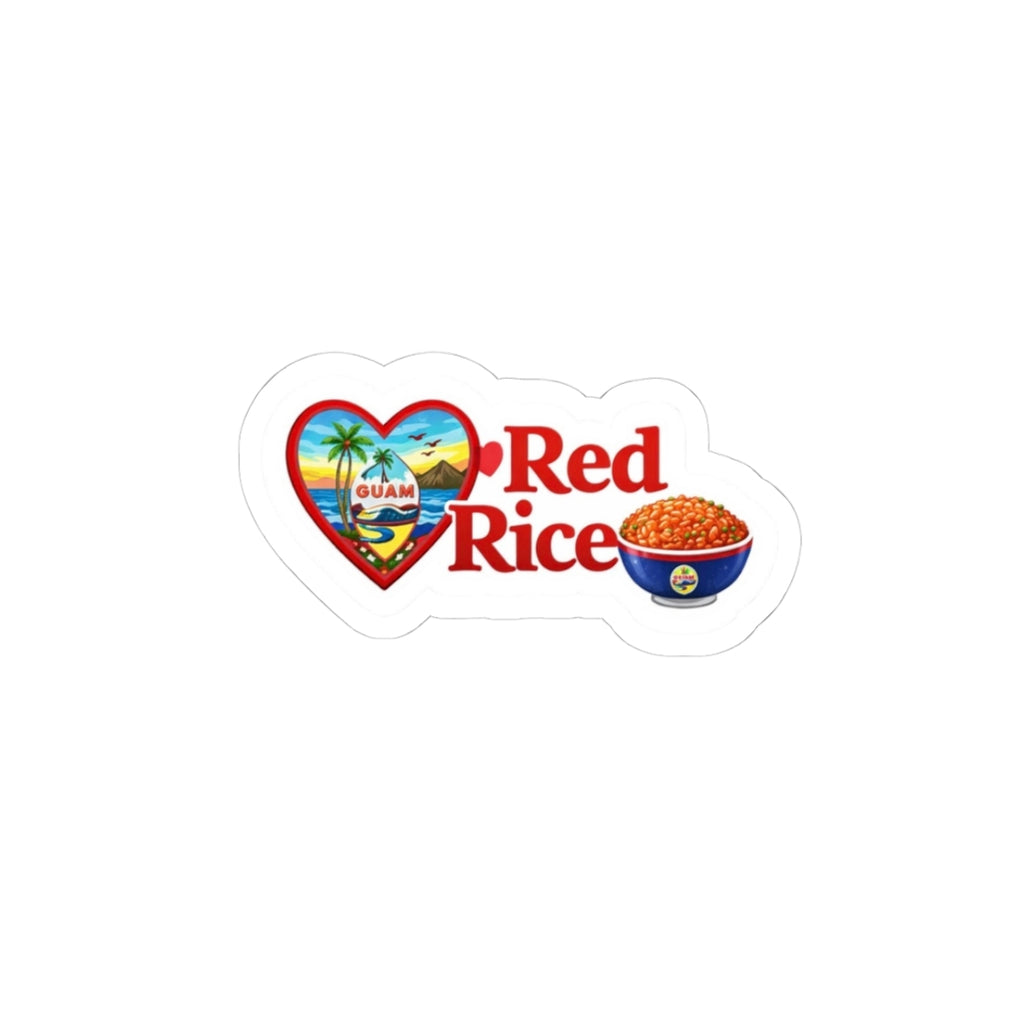 Guam Heart Stickers | Red Rice, Lumpia, Spam, Empanadas, BBQ, Mainland Island Timing Options