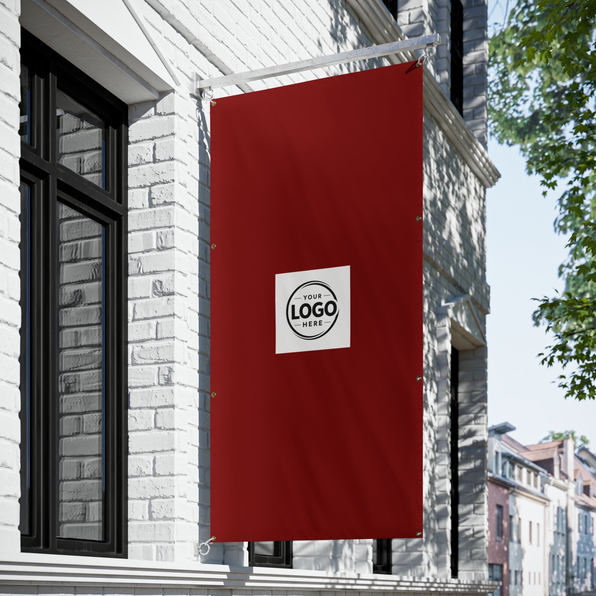 Custom Logo Vinyl Banner — Outdoor Advertising Banner with Grommets
