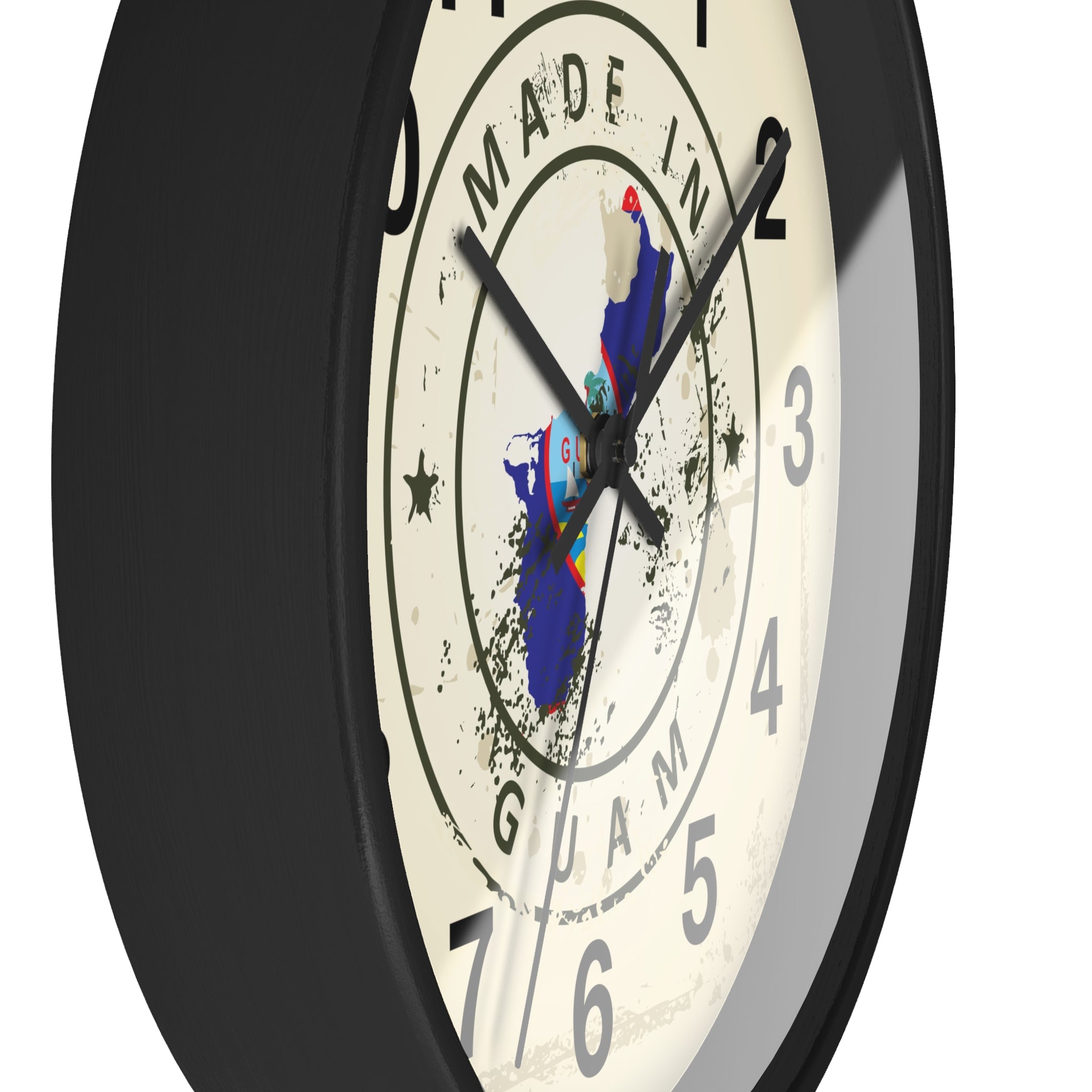 Made in Guam Wall Clock — Vintage Island Map Design