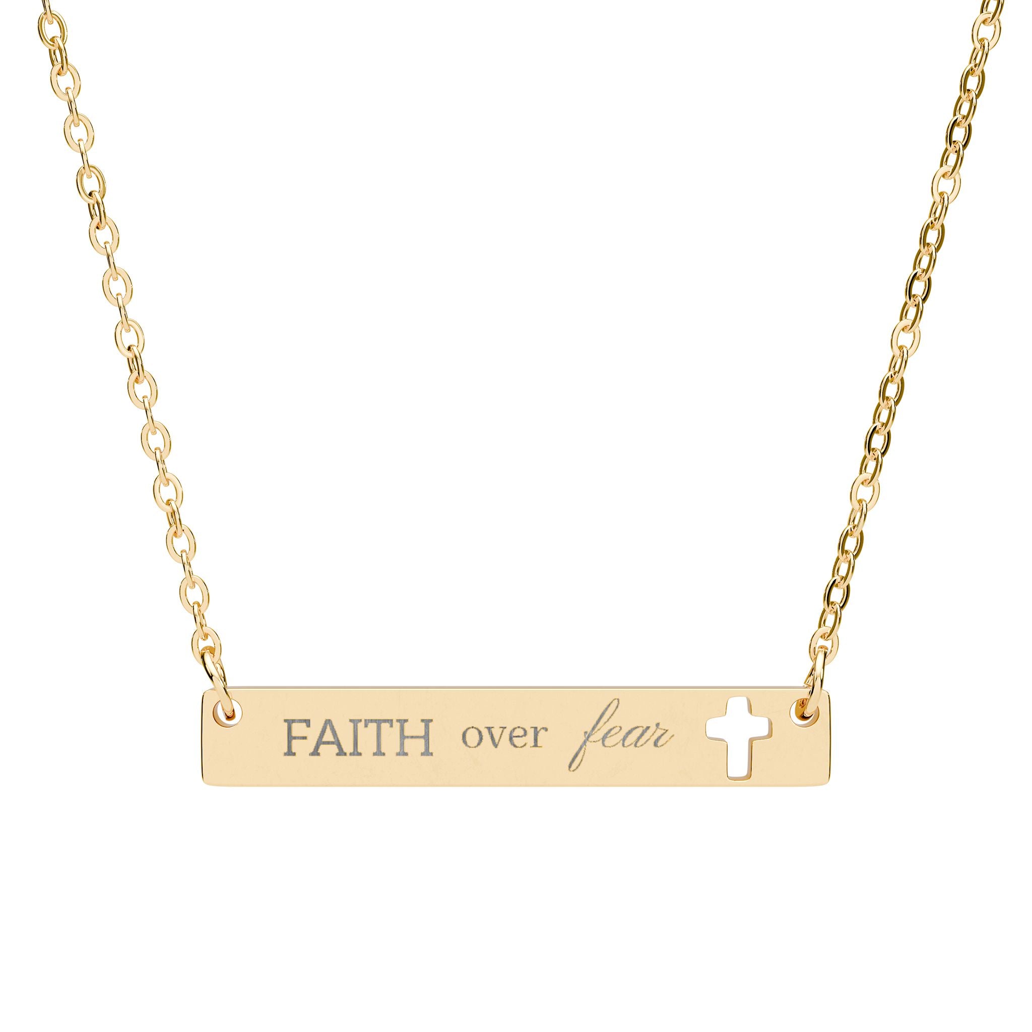 Personalized Cutout Cross Bar Necklace Engravable Pendant (add your text)
