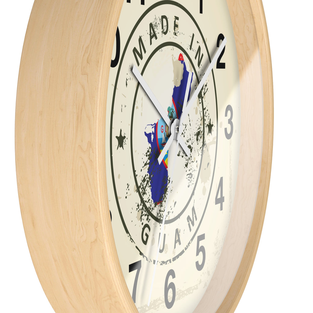 Made in Guam Wall Clock — Vintage Island Map Design