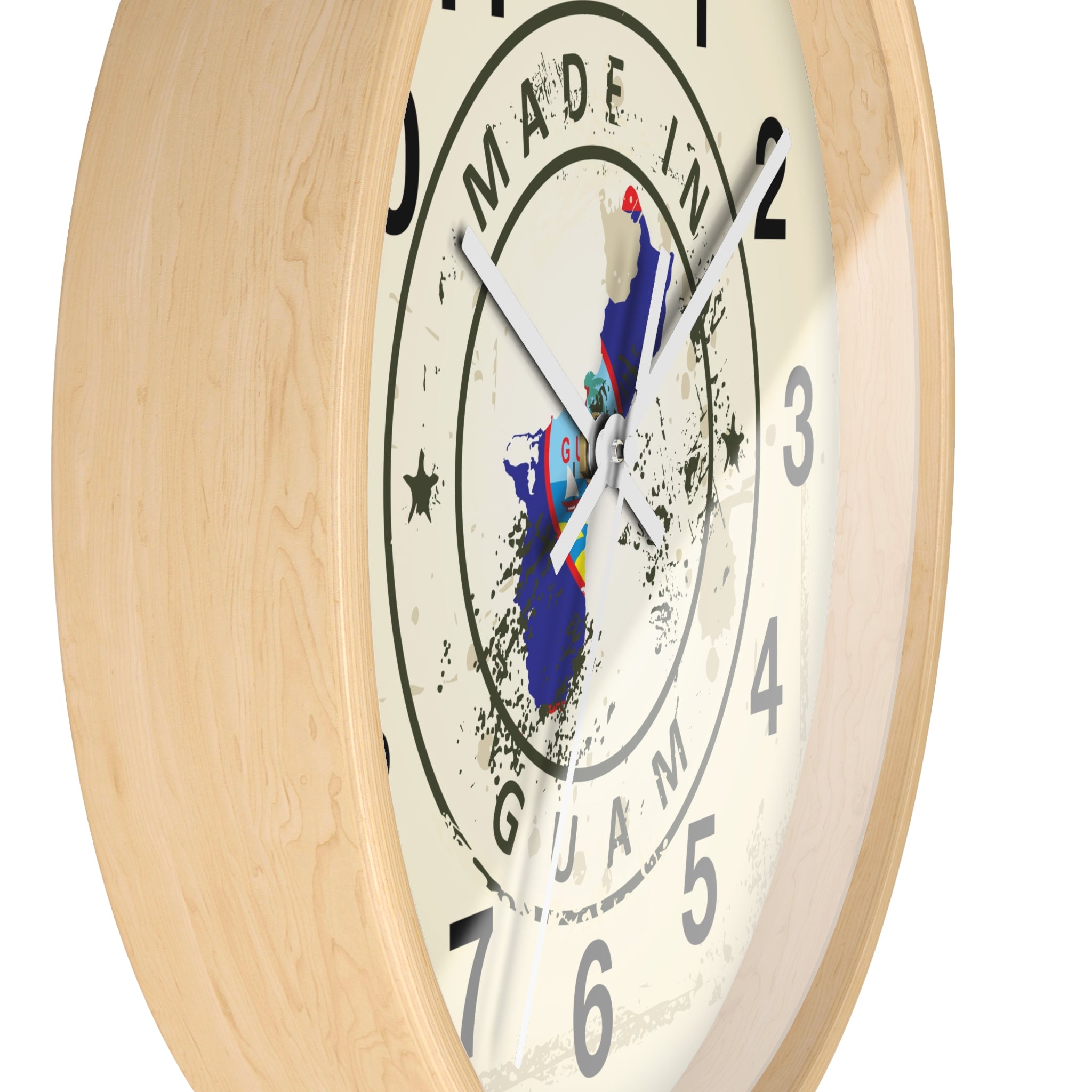 Made in Guam Wall Clock — Vintage Island Map Design