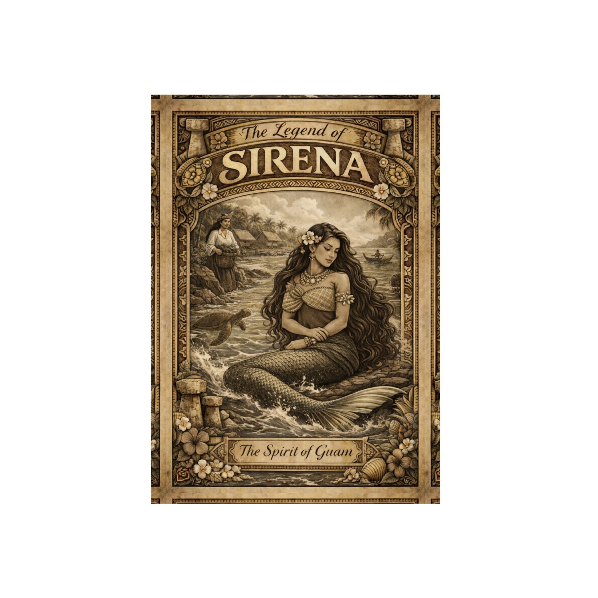 Sirena Mermaid Wall Art Aluminum Panel  Vintage ‘The Legend of Sirena’ Nautical Decor