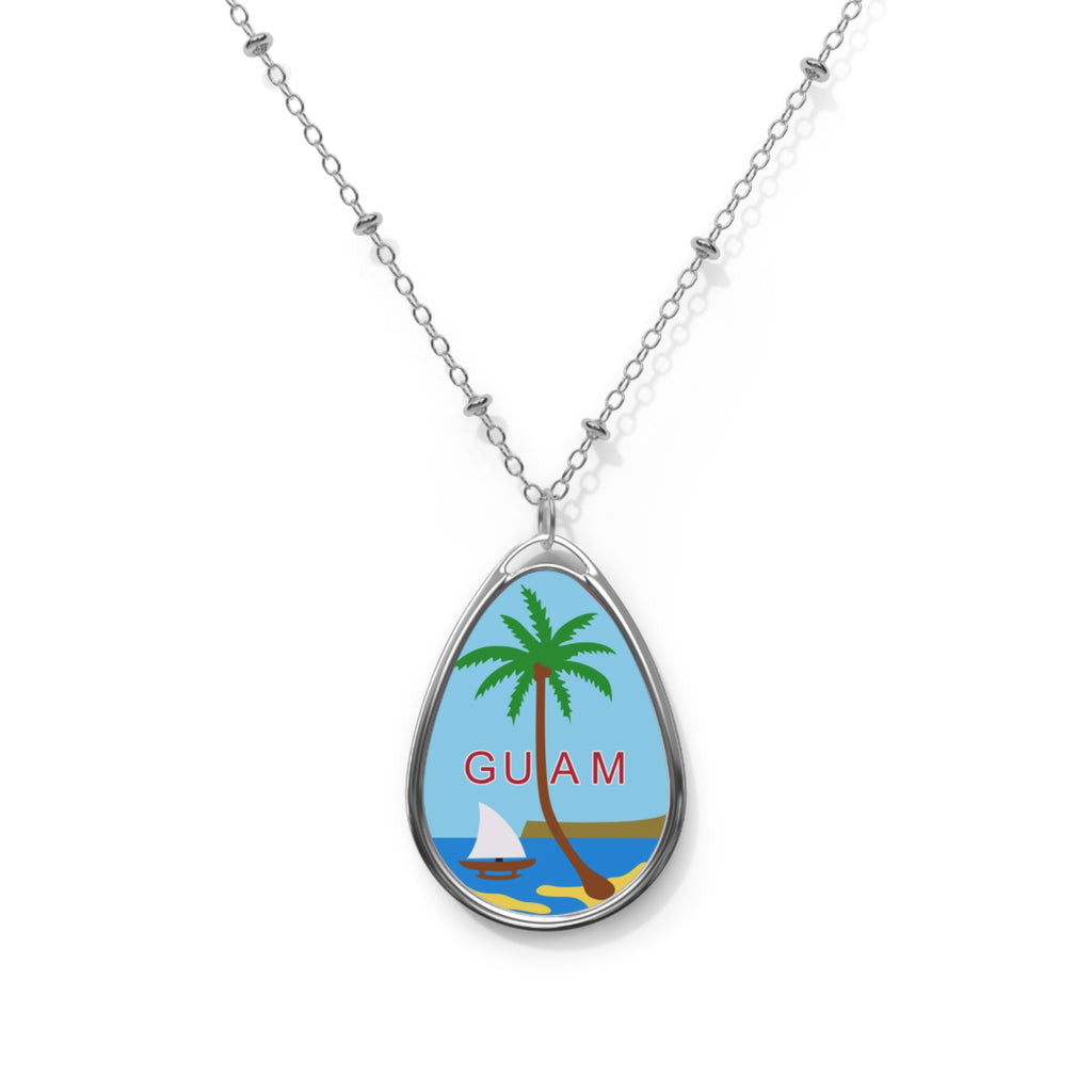 Personalized Island Oval Necklace