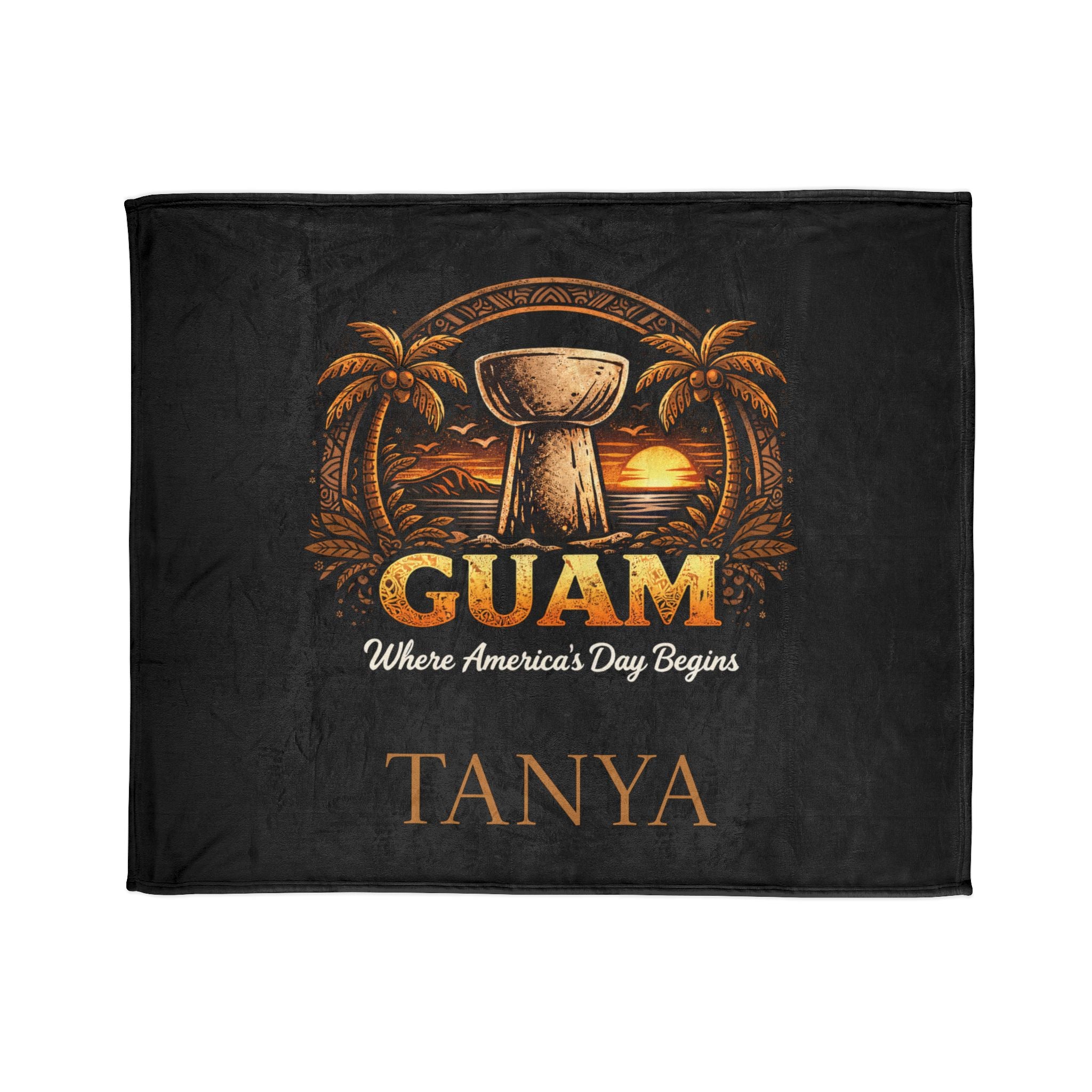 Personalized Guam Plush Blanket | Soft Polyester
