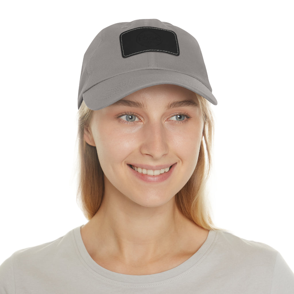 Leather Patch Dad Hat — Custom Logo Rectangular Patch Cap