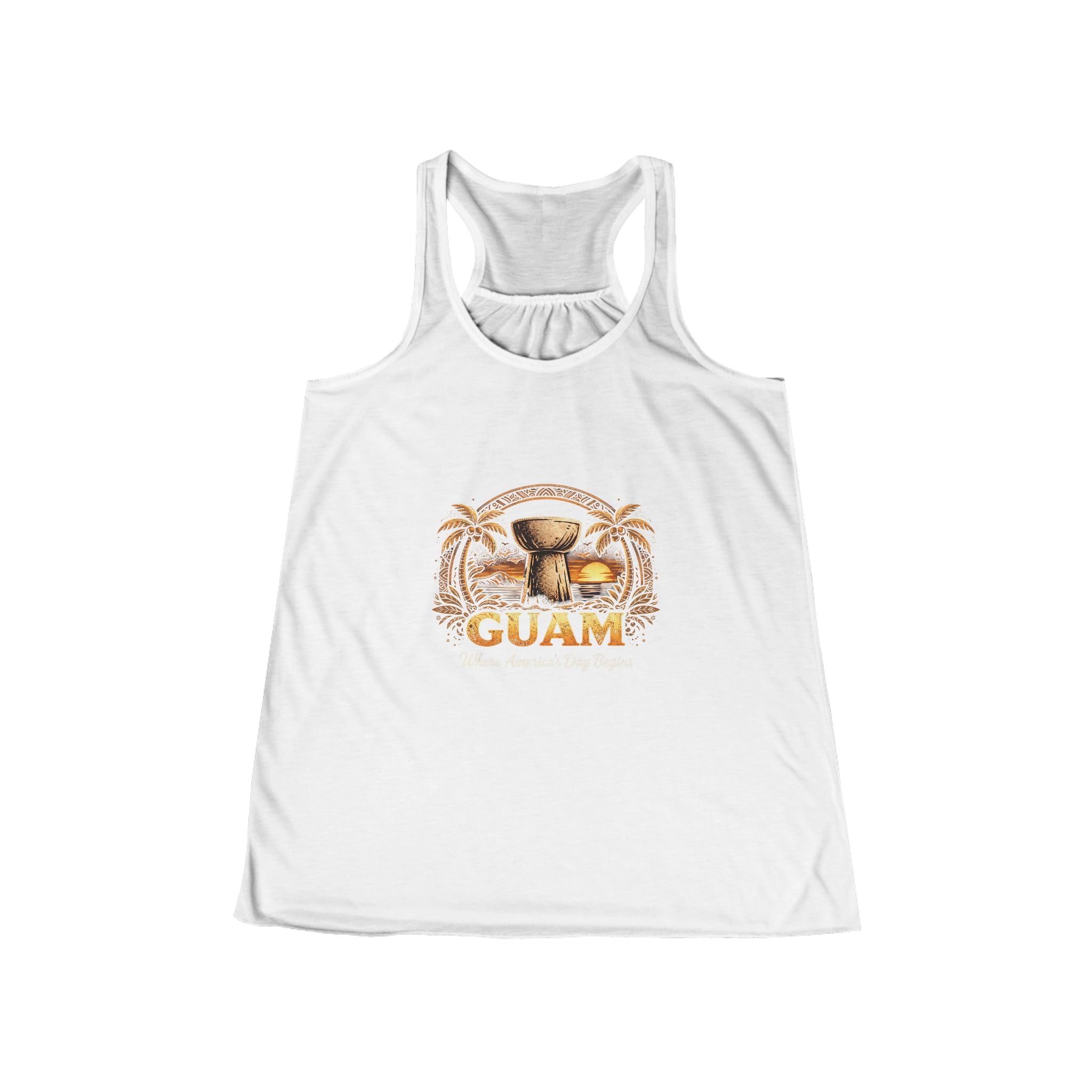 Where America's Day Begins Racerback Tee (Customized Image Available)