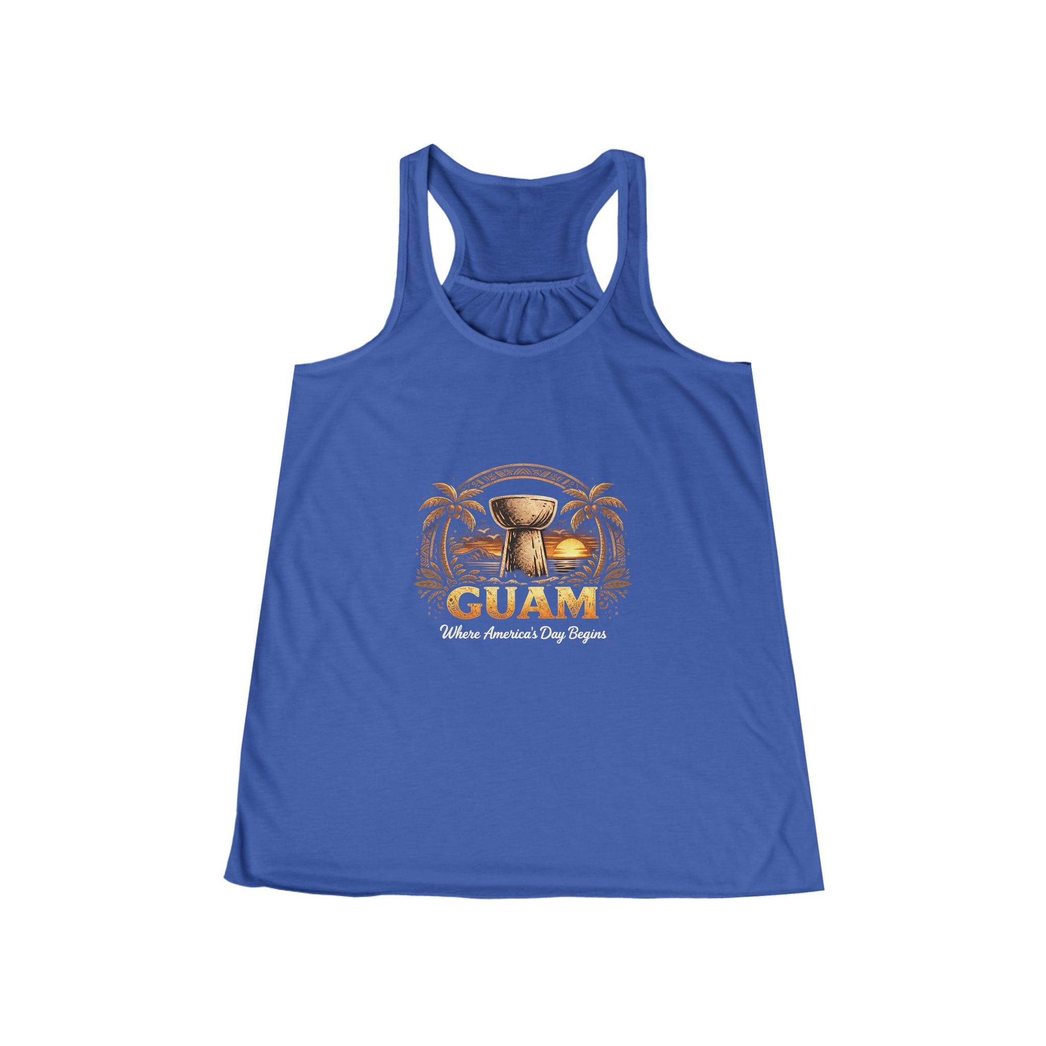 Where America's Day Begins Racerback Tee (Customized Image Available)