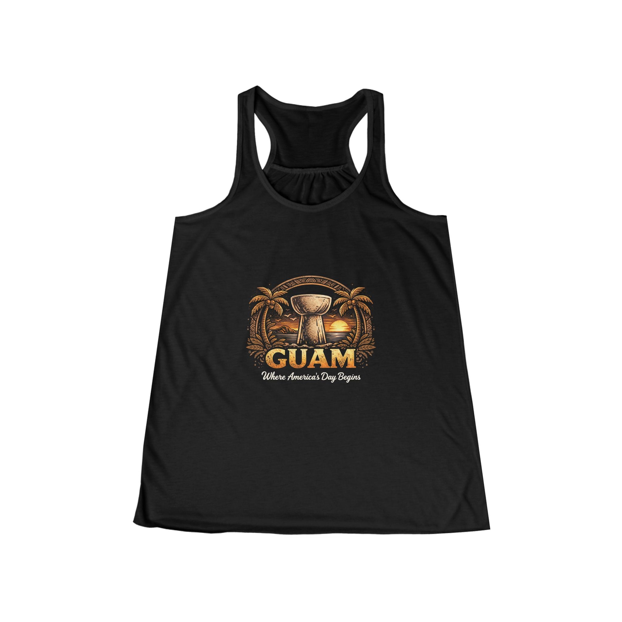 Where America's Day Begins Racerback Tee (Customized Image Available)