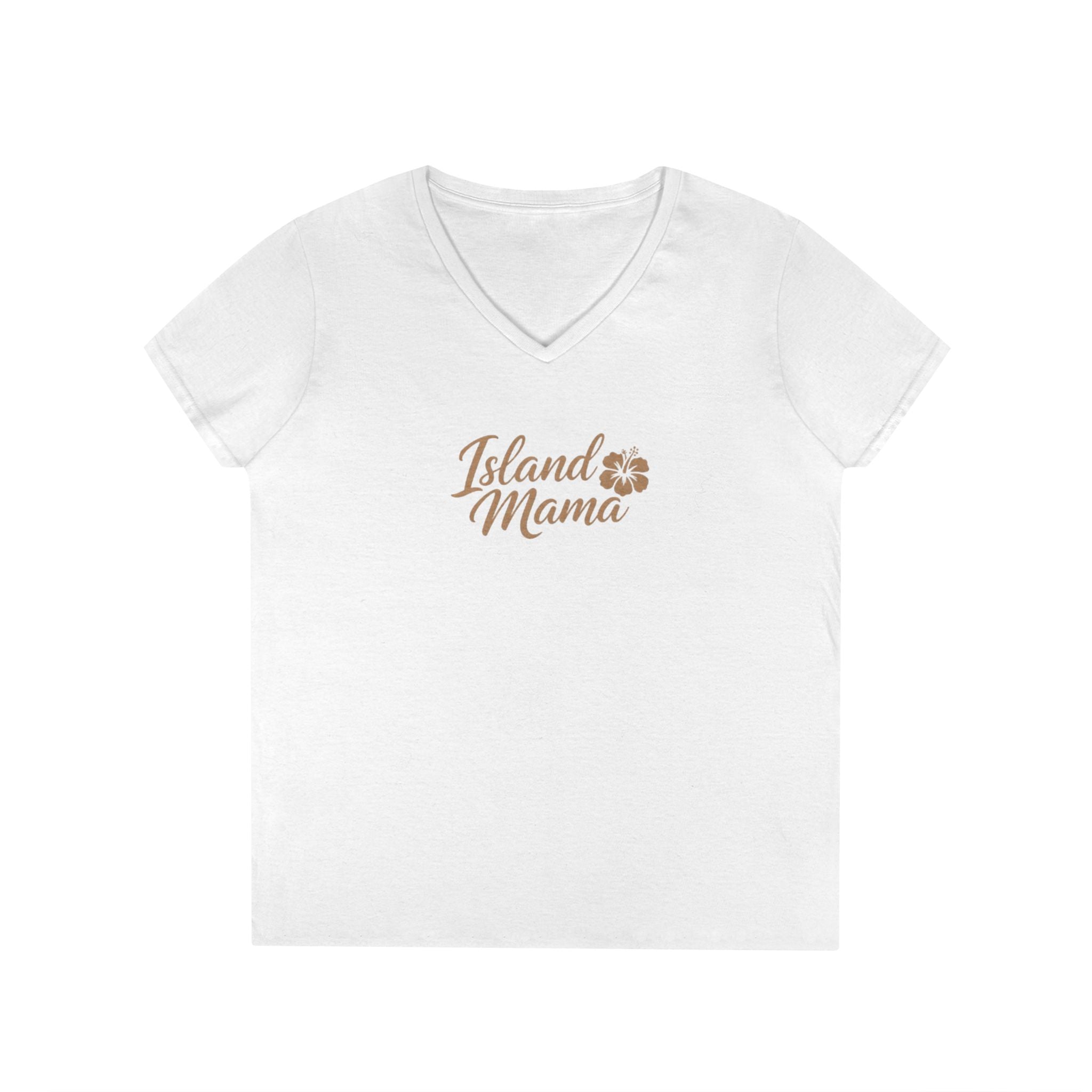 Personalized Island Mama V-Neck T-Shirt
