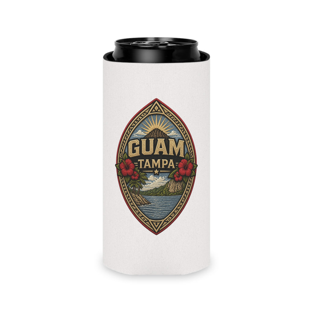 WHITE Guam Seal Tampa Can Cooler/Koozie