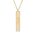 Hidden Message Sliding Bar Necklace | Engraved Secret Pendant (Gold & Silver)