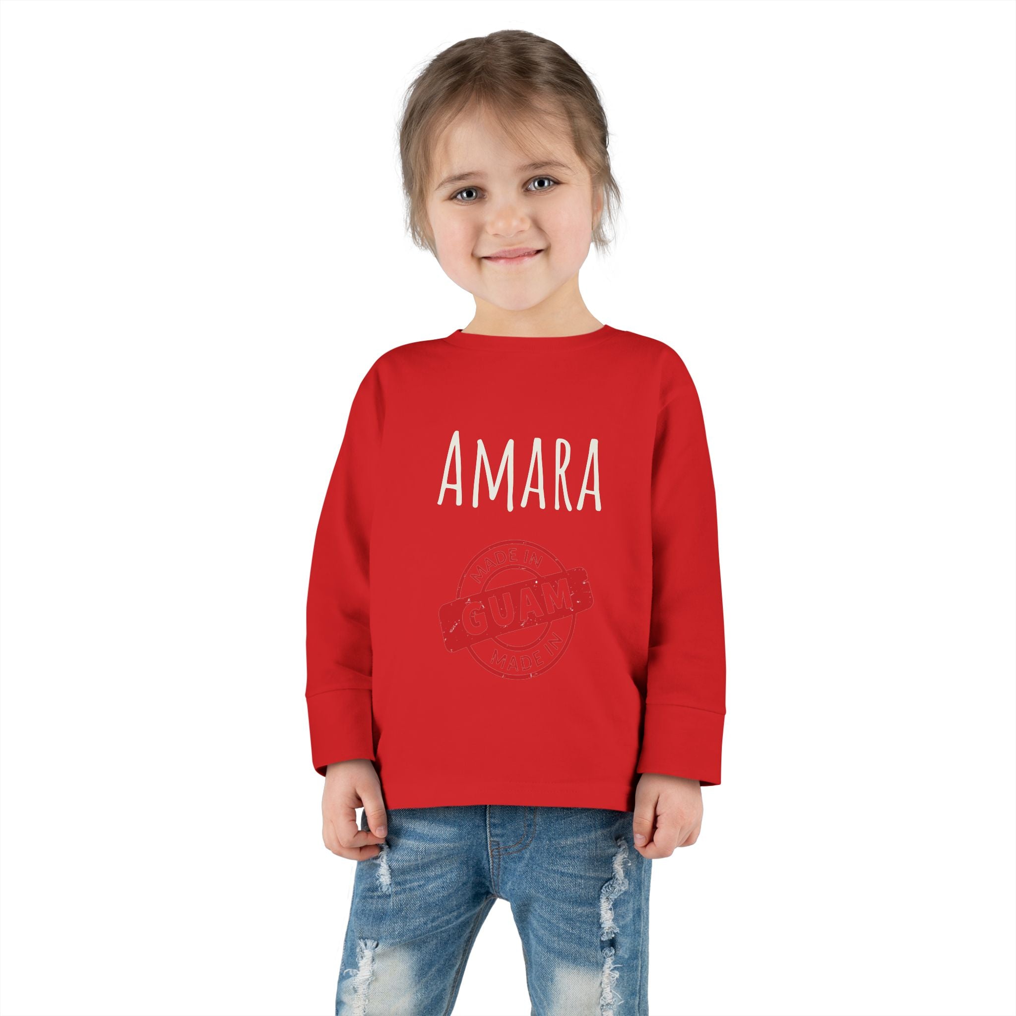 Personalize Made In Guam Kids Long Sleeve Shirt | Customize Name Long Sleeve