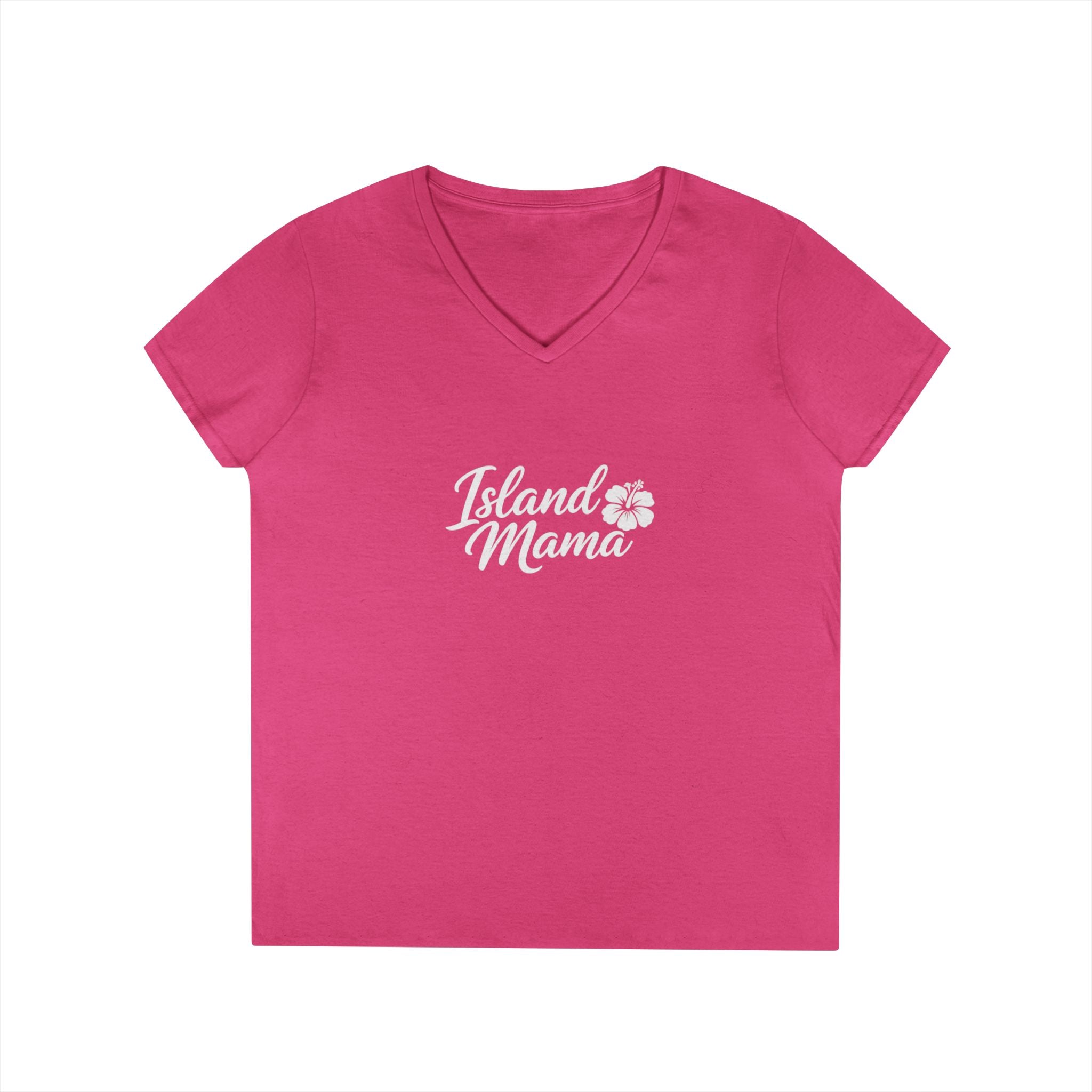 Personalized Island Mama V-Neck T-Shirt