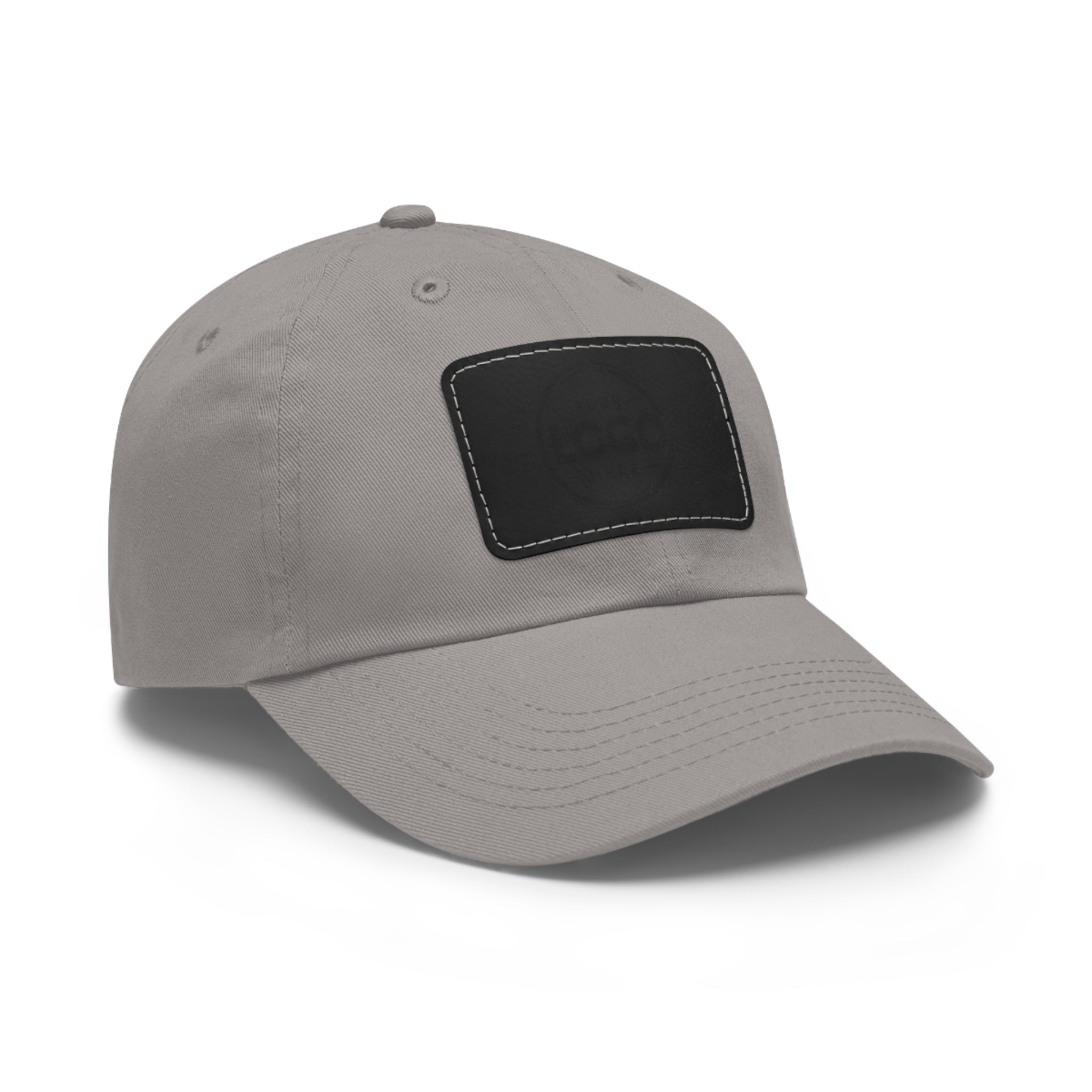 Leather Patch Dad Hat — Custom Logo Rectangular Patch Cap