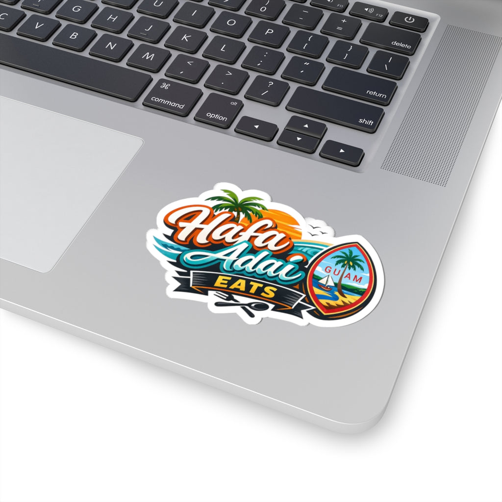 Hafa Adai Eats Kiss-Cut Sticker (business branding mock-up)
