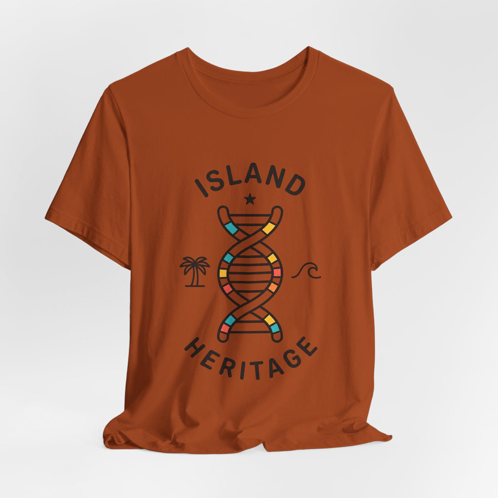 Island Heritage T-Shirt | Caribbean Pride, Retro Passport Stamp
