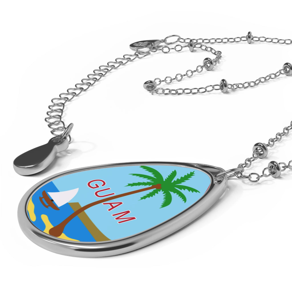 Personalized Island Oval Necklace