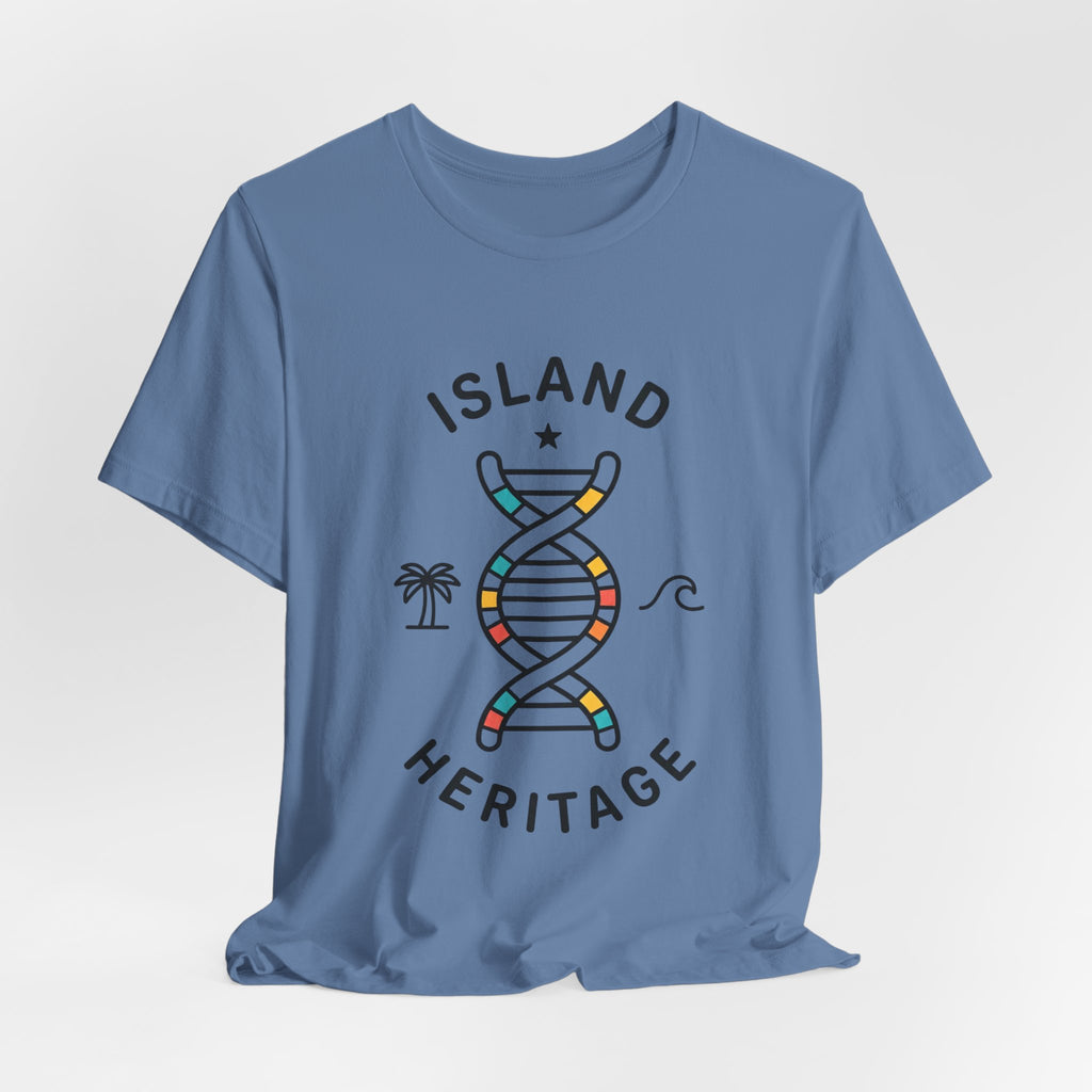 Island Heritage T-Shirt | Caribbean Pride, Retro Passport Stamp