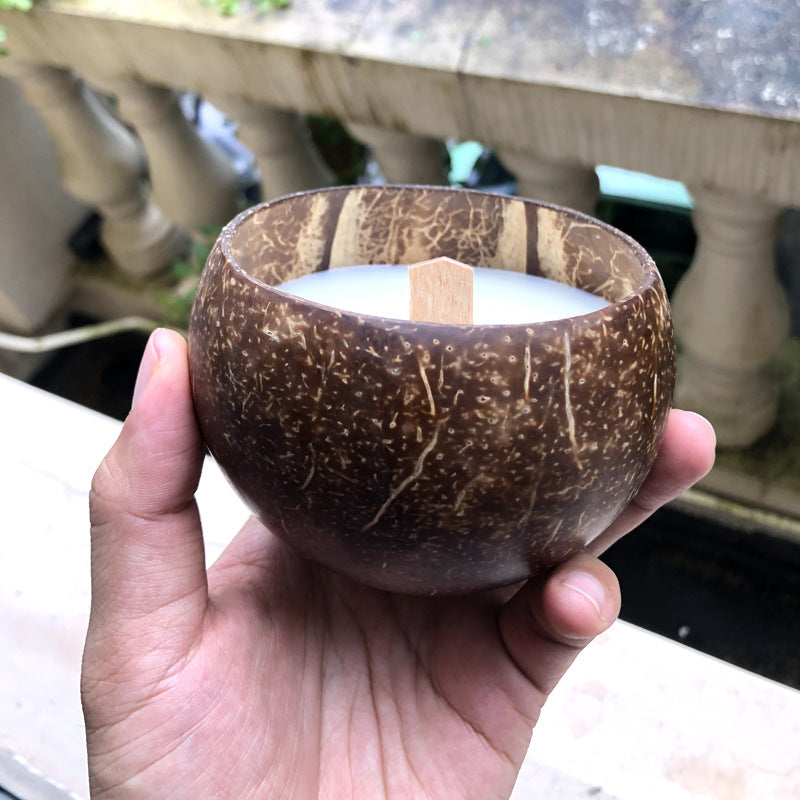 Aromatherapy Coconut Shell Candle Cup Handmade (Made to Order)