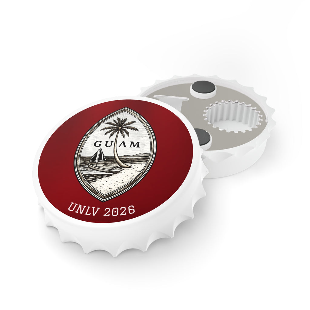 Personalized Guam Crest Bottle Opener (sample mockup shown)