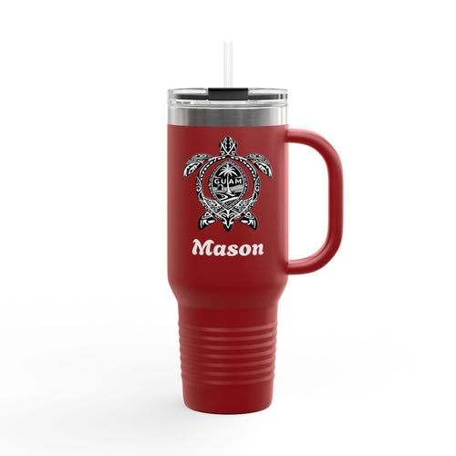 40oz Insulated Travel Mug | Personalized Name | Mason Sea Turtle Design