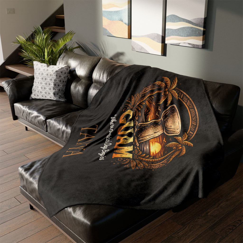 Personalized Guam Plush Blanket | Soft Polyester