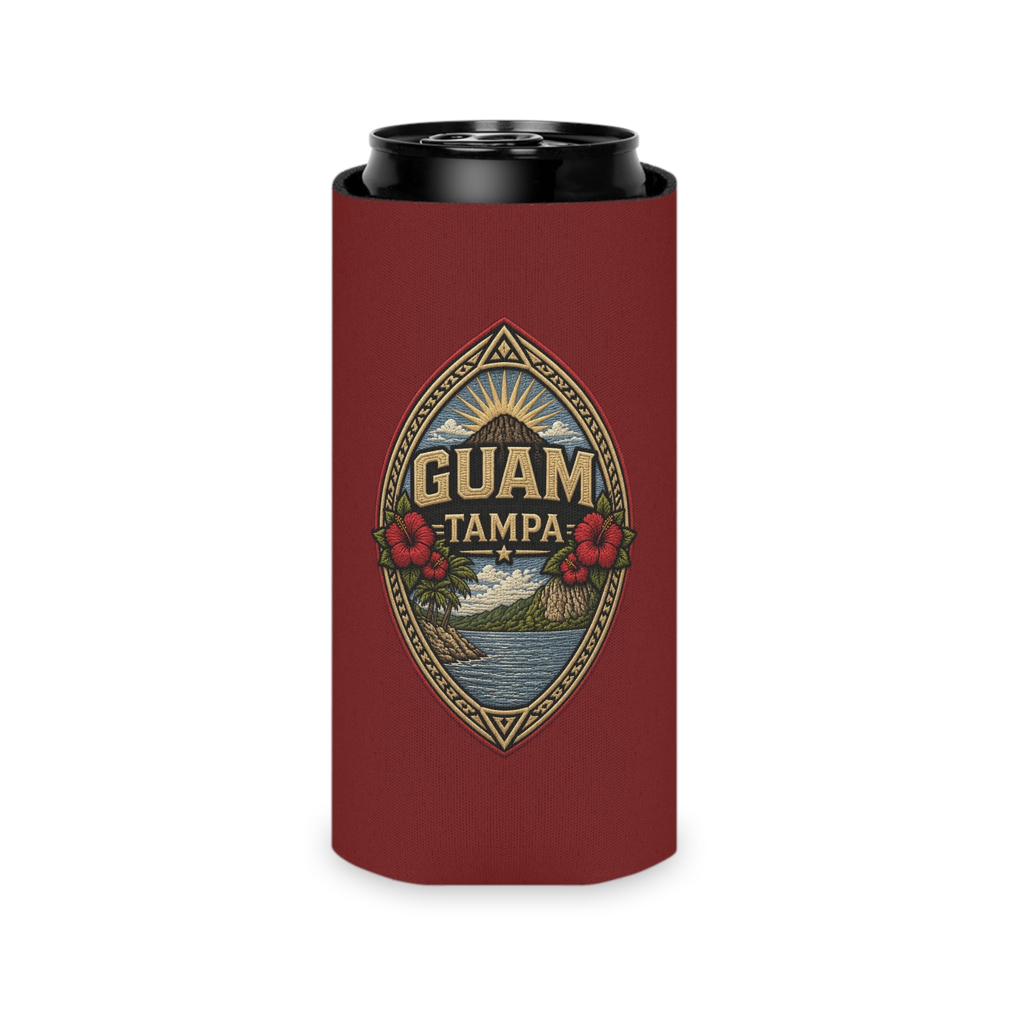 MAROON Guam Seal Tampa Can Cooler | Beer Koozie