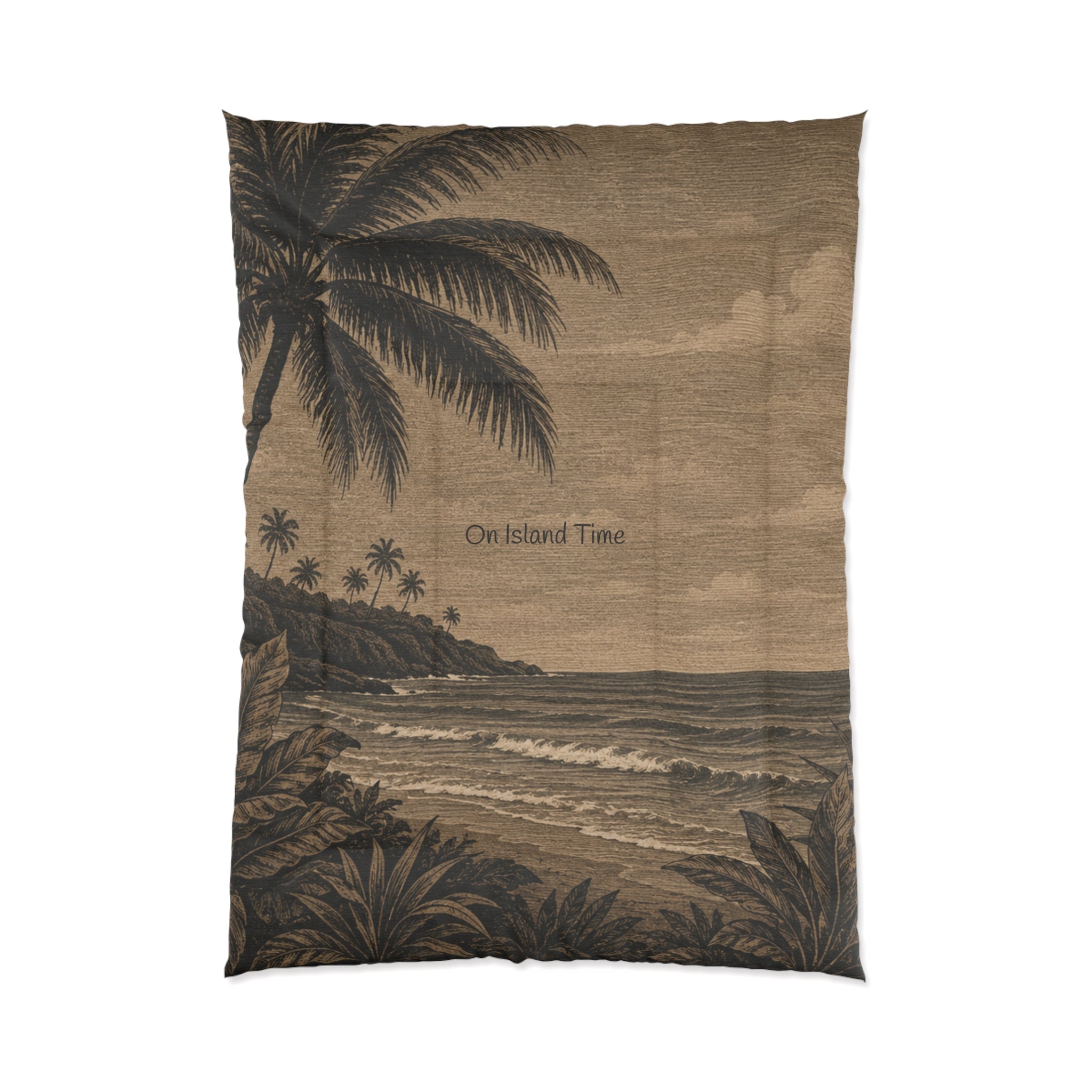 Personalized Island Comforter | Various Sizes (Add your own image and text or use one of our own images)