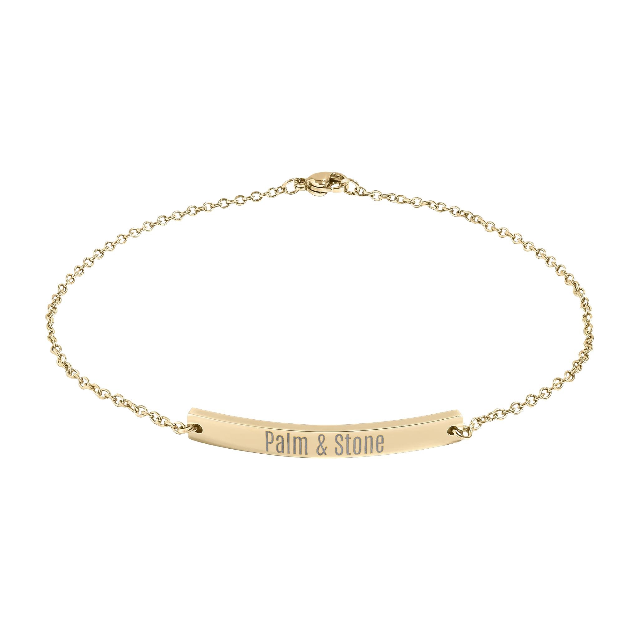 Engravable Curved Bar Anklet | Personalized Name or Message Ankle Bracelet