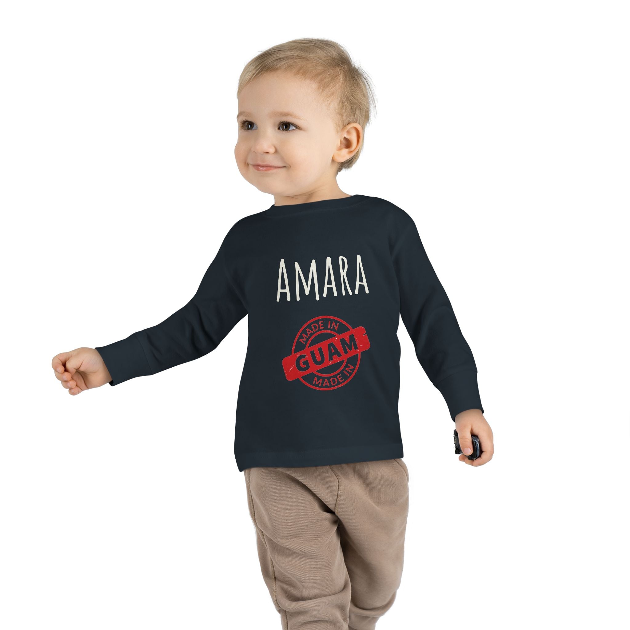 Personalize Made In Guam Kids Long Sleeve Shirt | Customize Name Long Sleeve