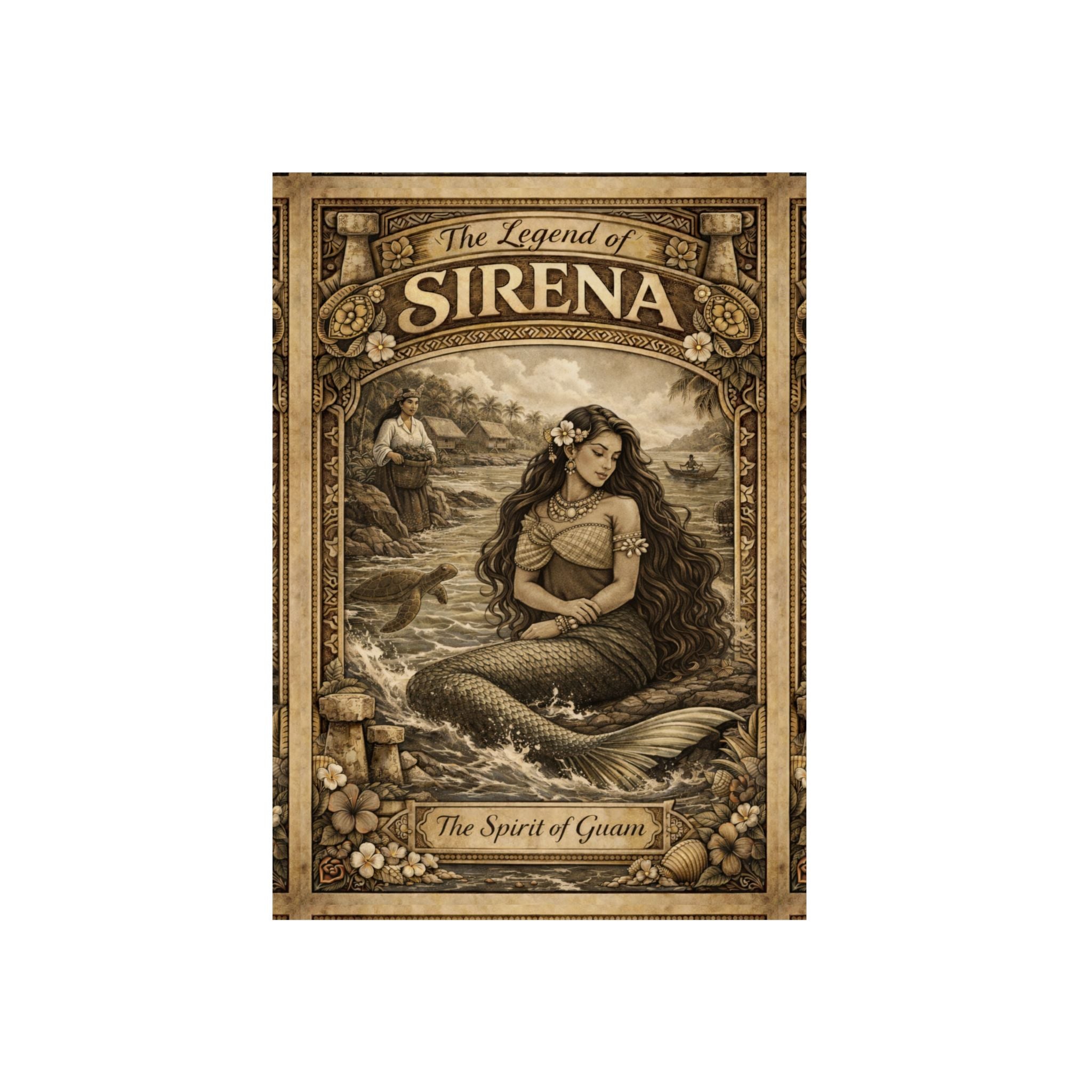 Sirena Mermaid Wall Art Aluminum Panel  Vintage ‘The Legend of Sirena’ Nautical Decor