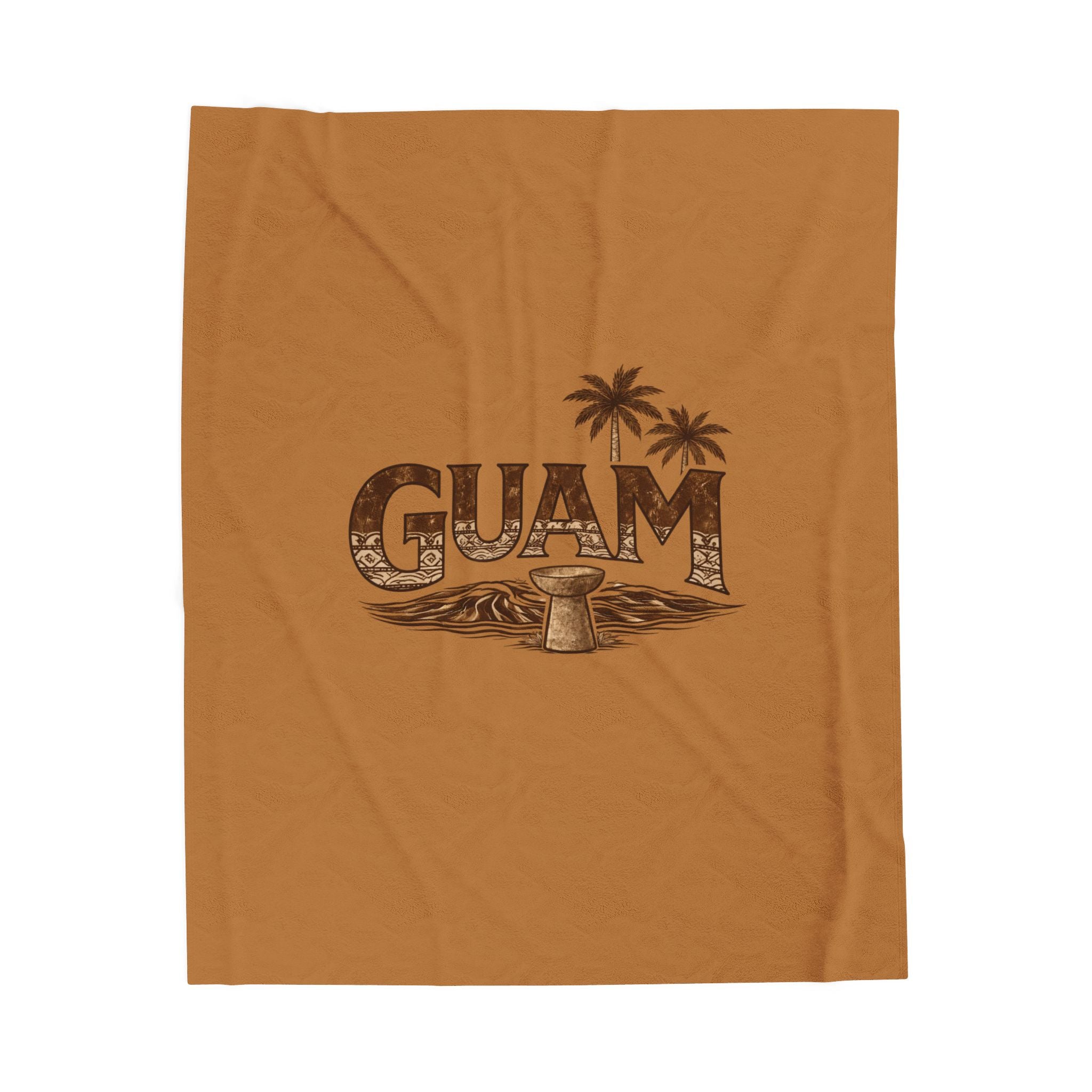 Guam Velveteen Plush Blanket |Tropical Island Souvenir Throw