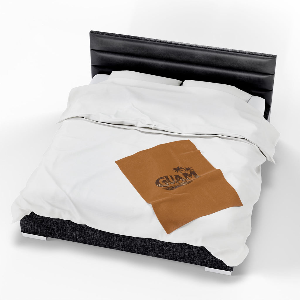 Guam Velveteen Plush Blanket |Tropical Island Souvenir Throw