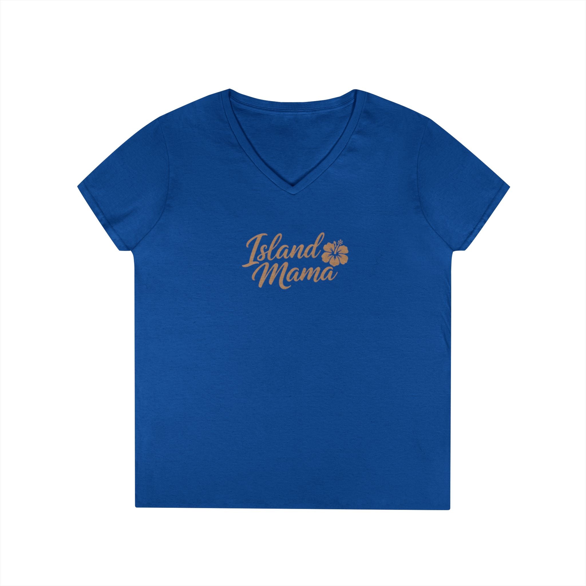 Personalized Island Mama V-Neck T-Shirt