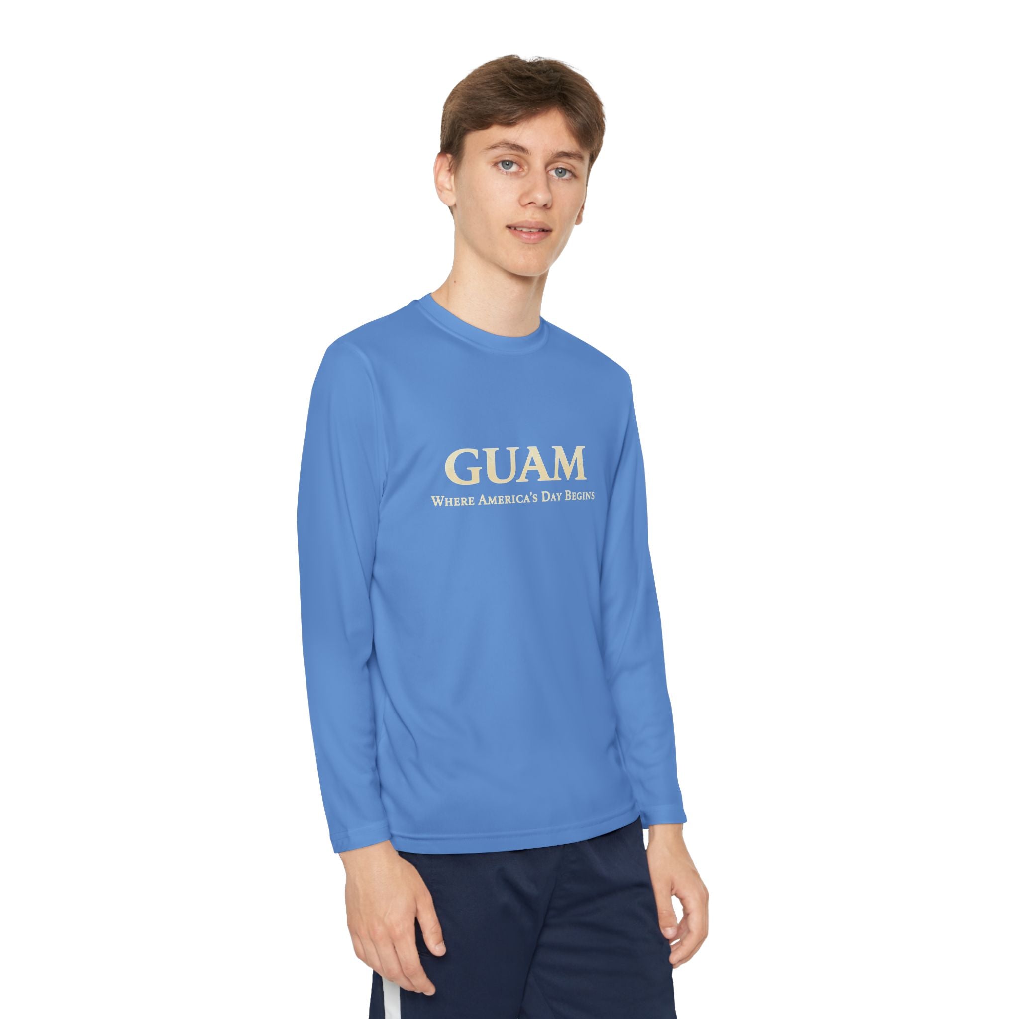 Guam 671 Long Sleeve Youth Tee "Where America's Day Begins"