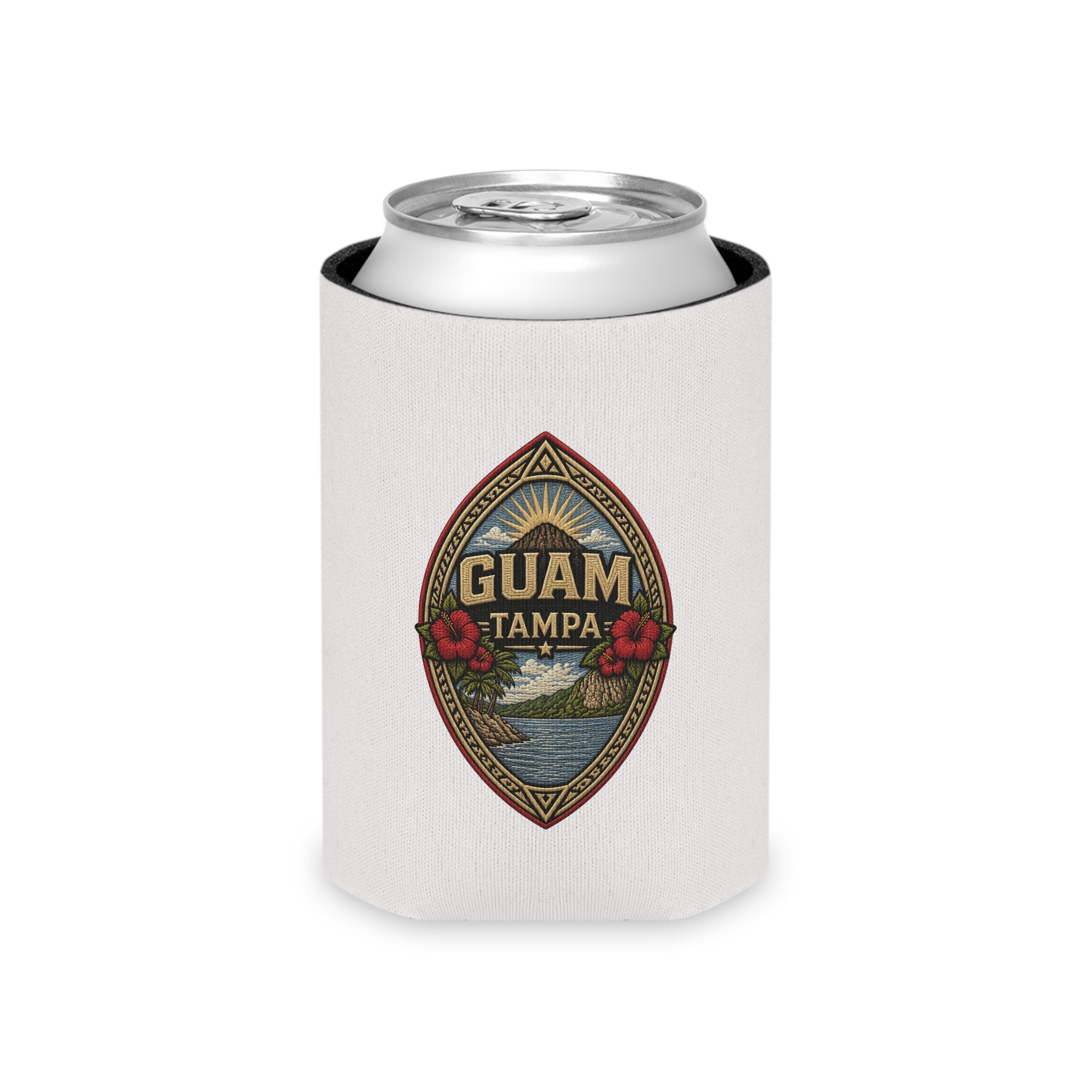 WHITE Guam Seal Tampa Can Cooler/Koozie