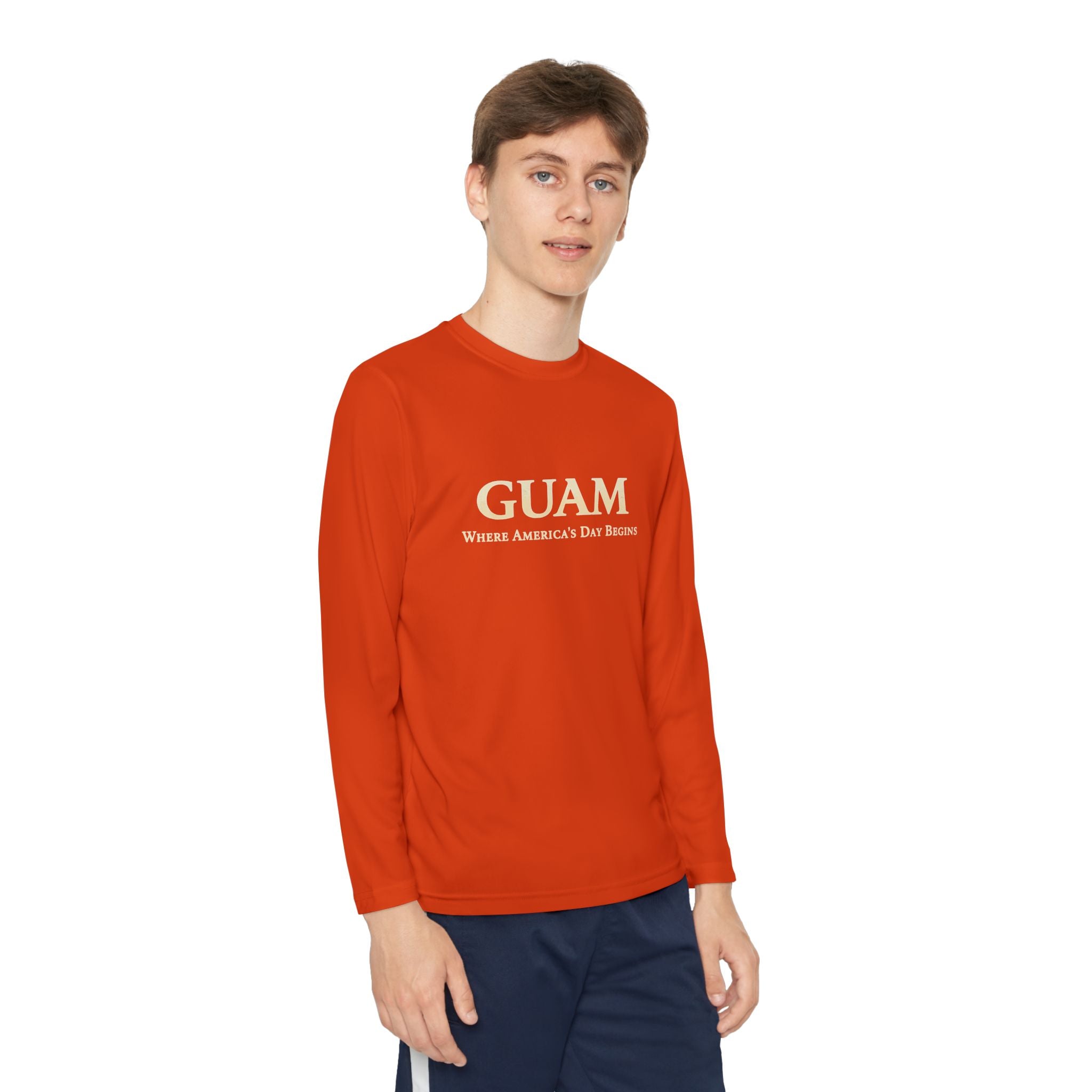 Guam 671 Long Sleeve Youth Tee "Where America's Day Begins"