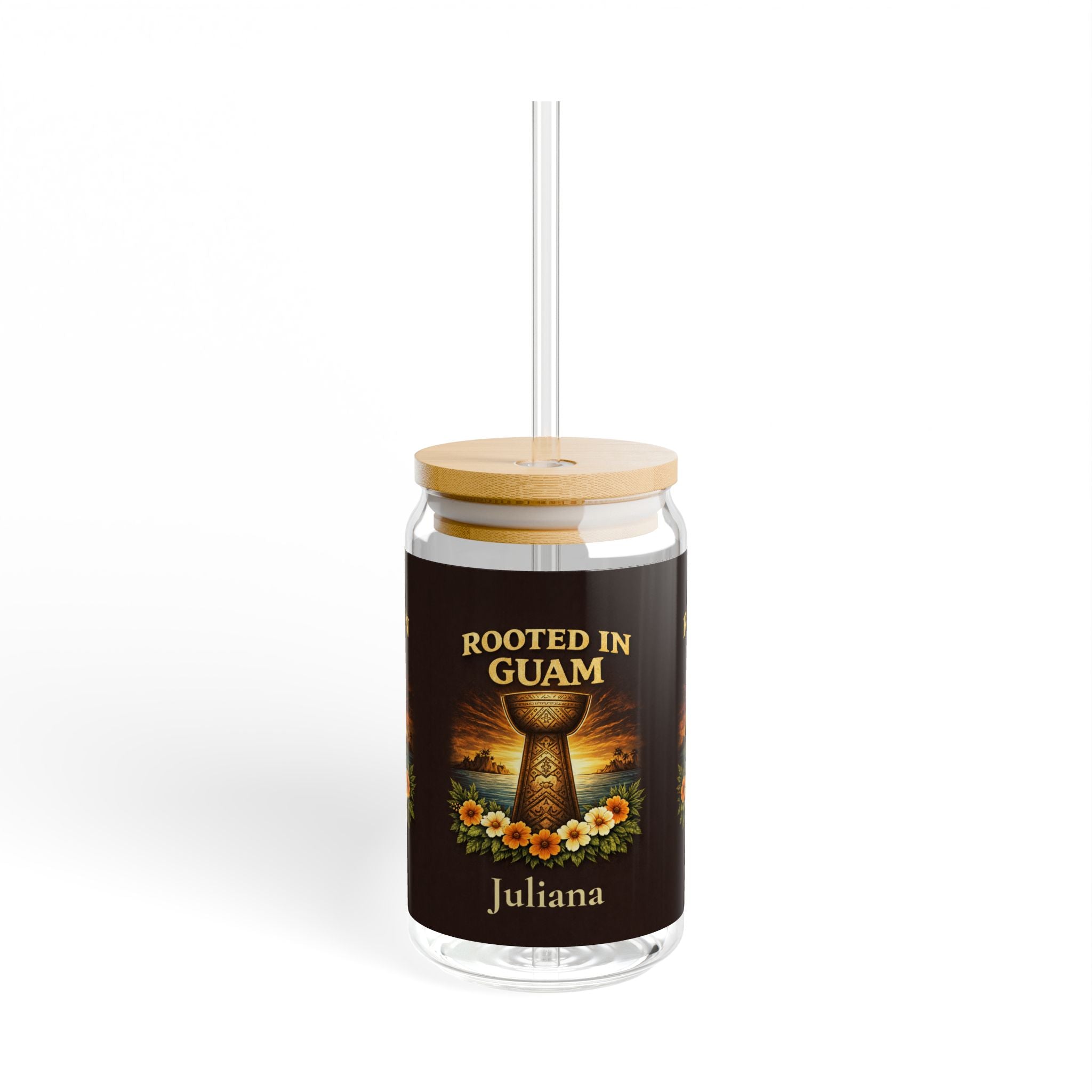 Rooted in Guam Sipper Glass — 16oz Personalized Island Tumbler