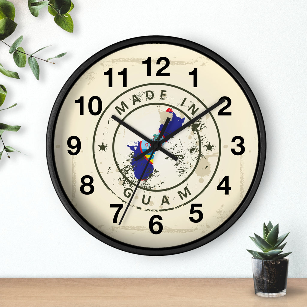 Made in Guam Wall Clock — Vintage Island Map Design